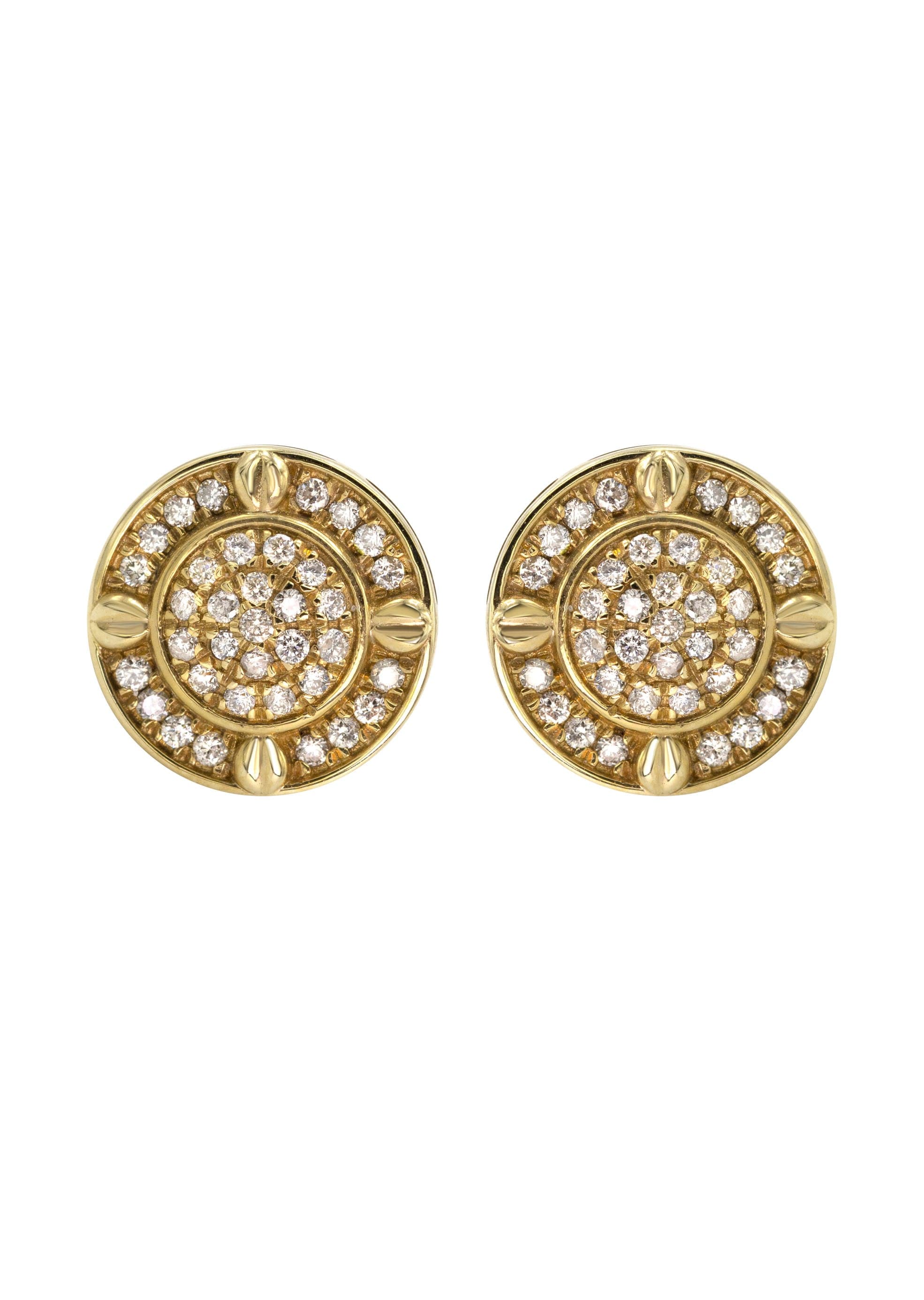 14K Yellow Gold Diamond Earrings For Men | 0.23 Carats | 2.28 Grams