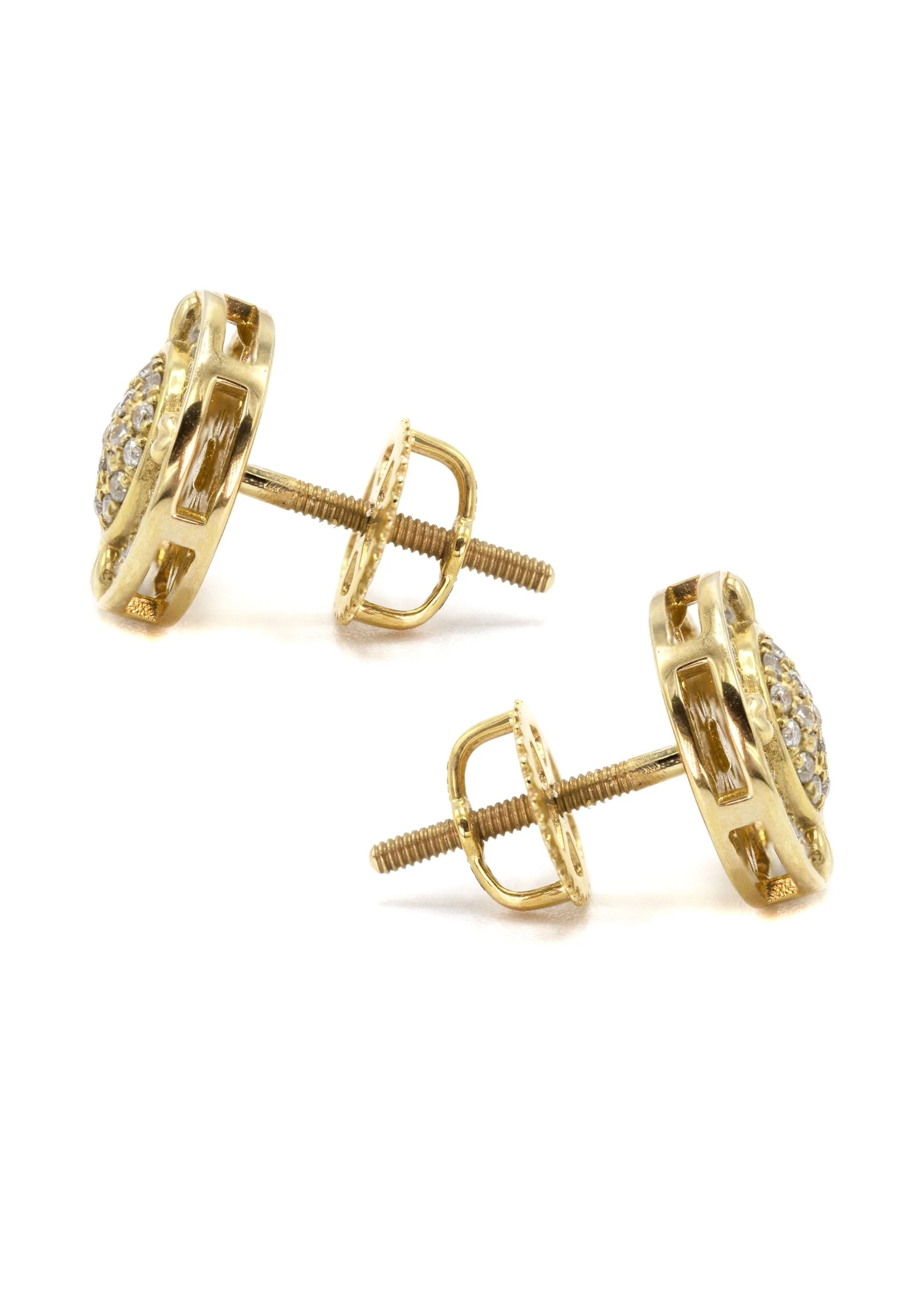 14K Yellow Gold Diamond Earrings For Men | 0.23 Carats | 2.28 Grams - Image 2