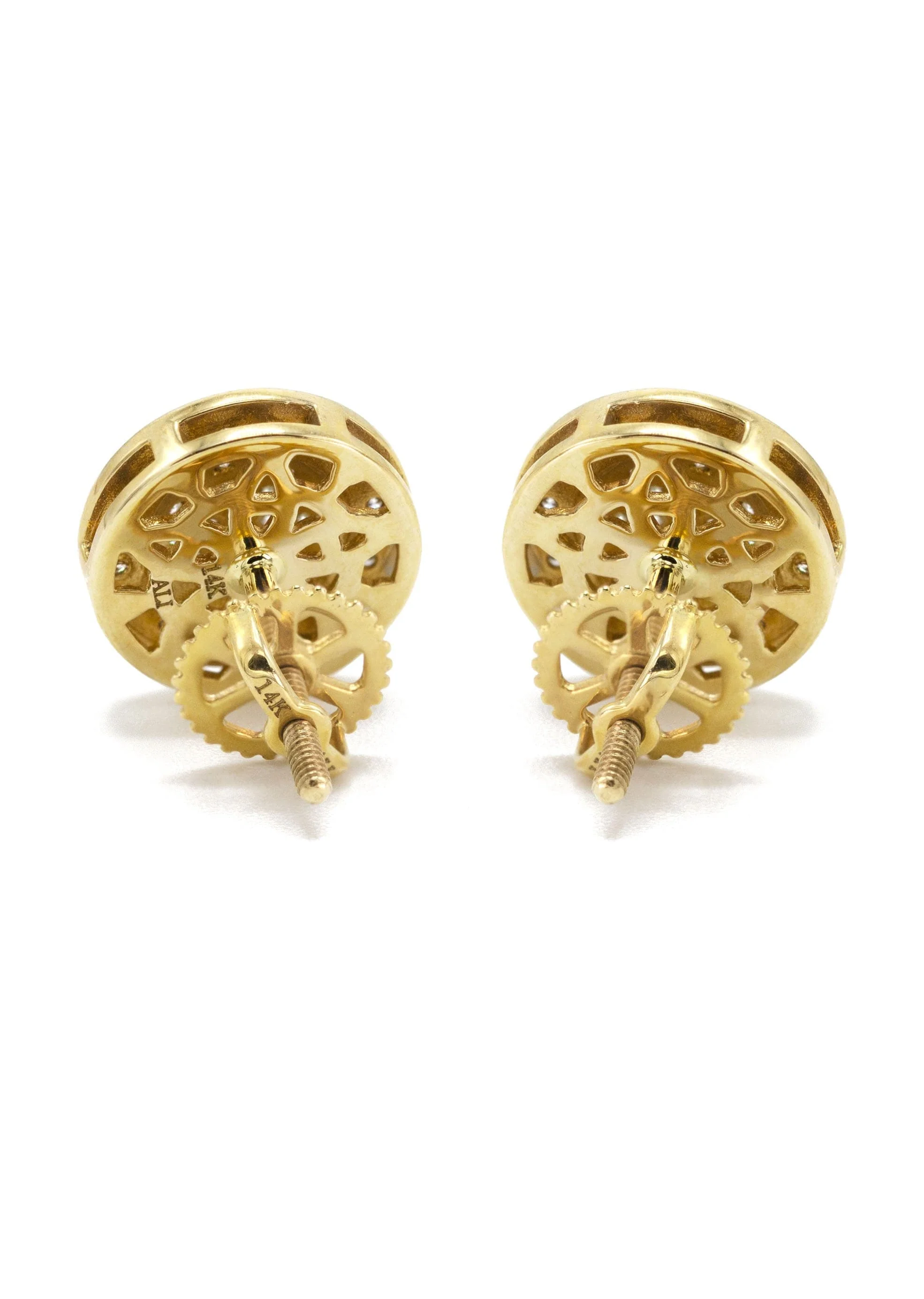 14K Yellow Gold Diamond Earrings For Men | 0.23 Carats | 2.28 Grams - Image 3