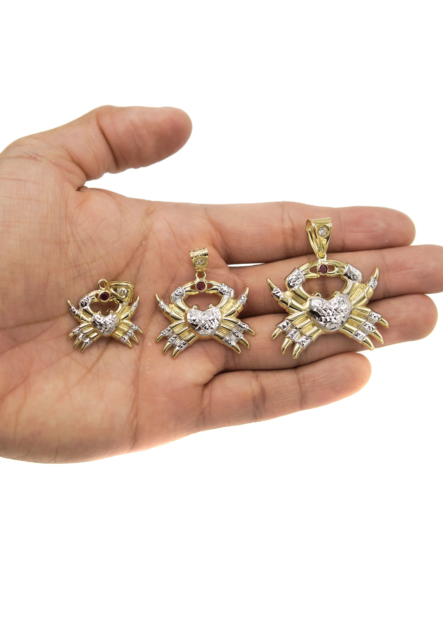 10K Gold Crab Pendant | Customizable Size - Image 3