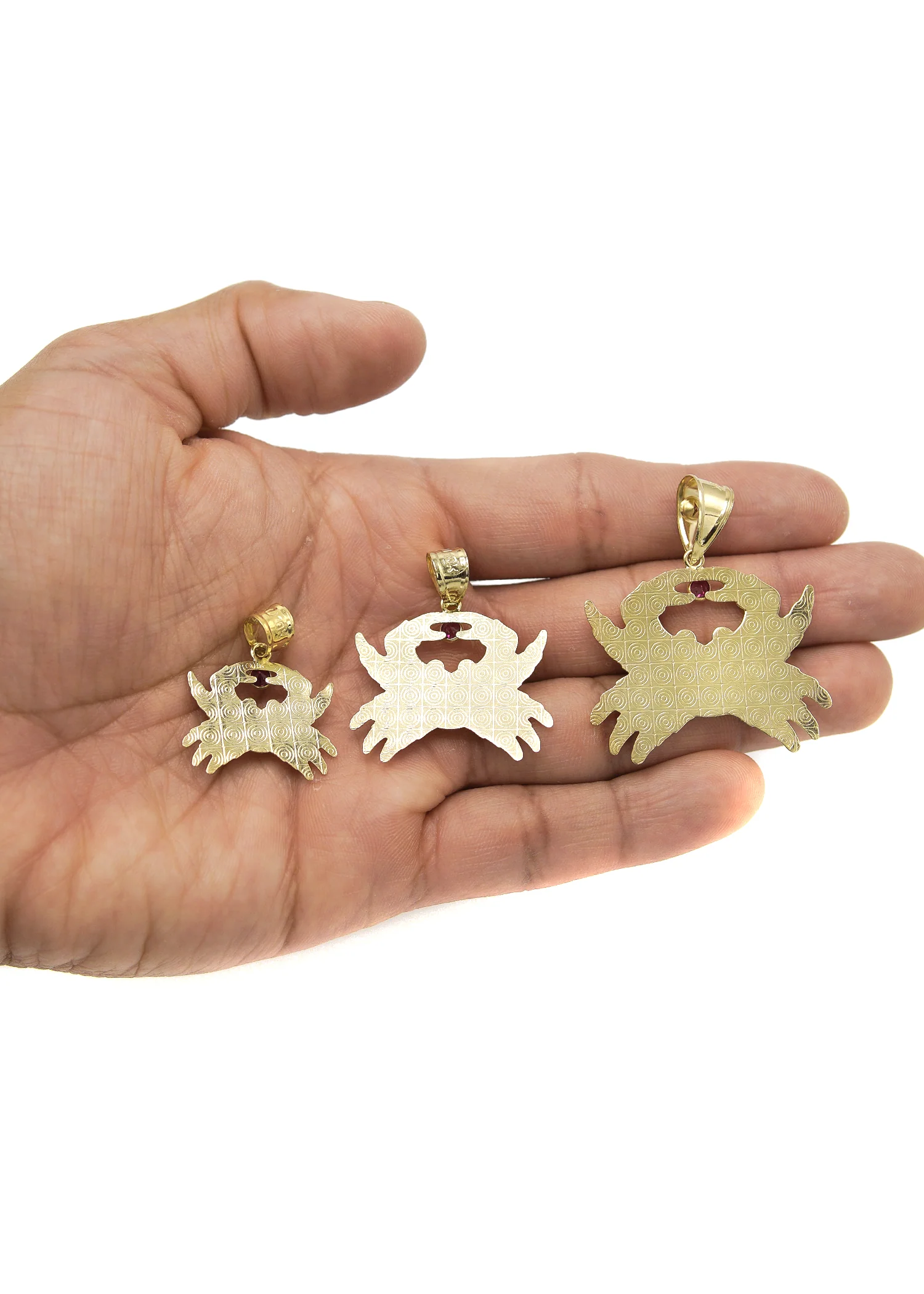 10K Gold Crab Pendant | Customizable Size - Image 4