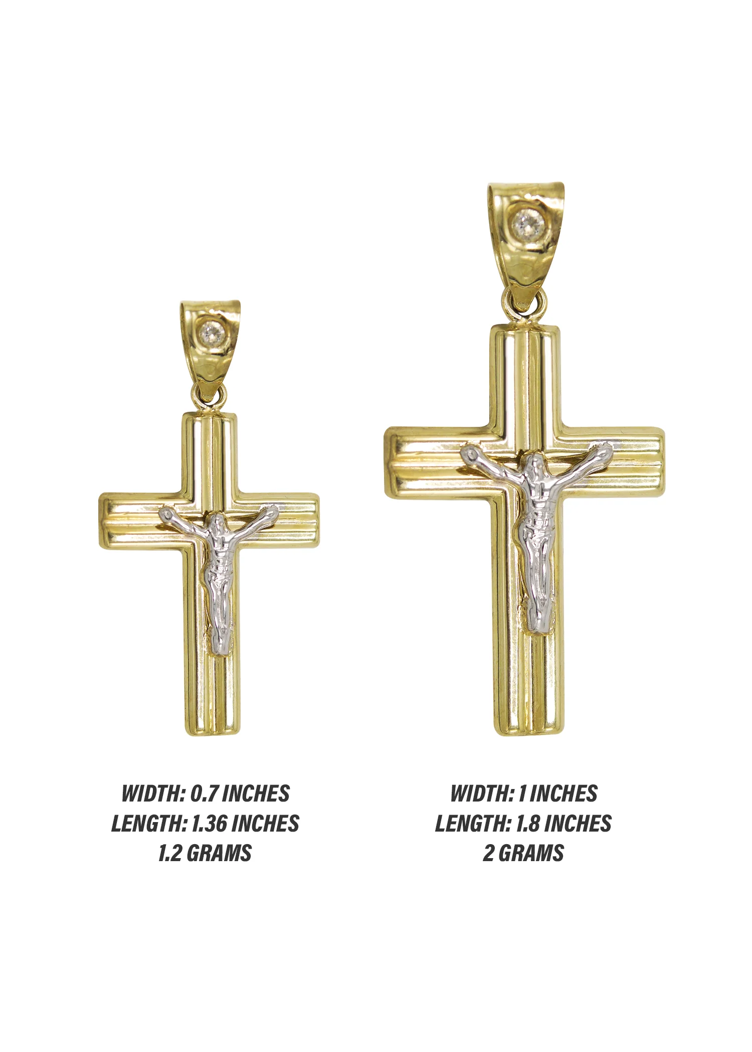 Gold 10K Gold Cross Pendant  |  Customizable Size - Image 2