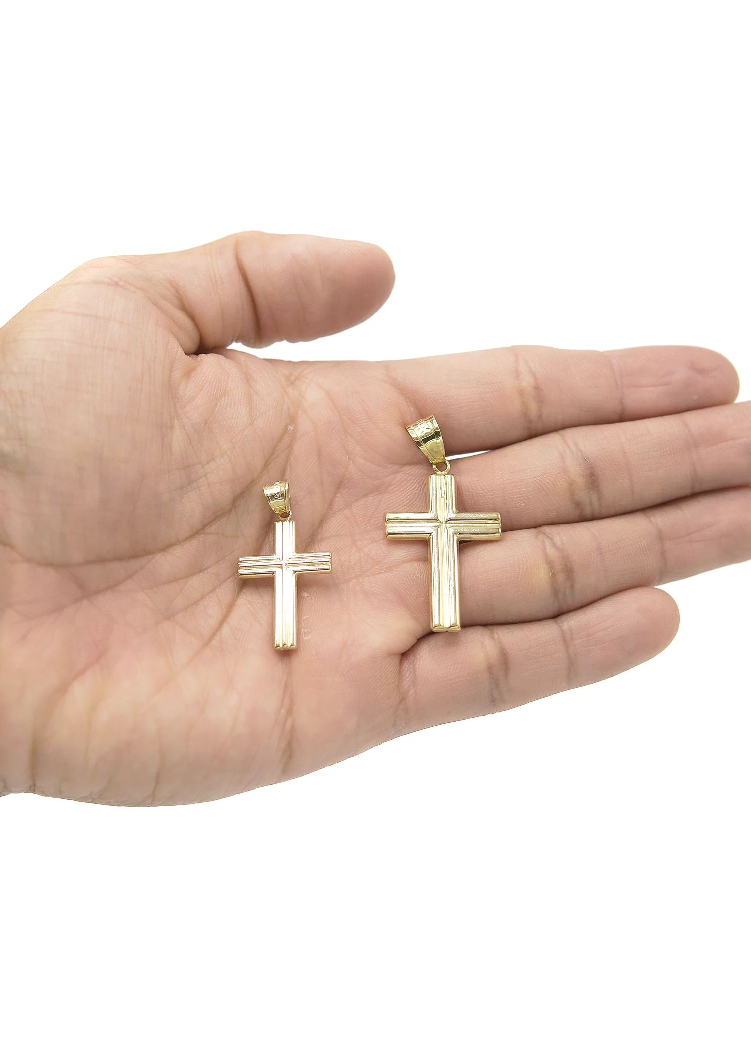 Gold 10K Gold Cross Pendant  |  Customizable Size - Image 4