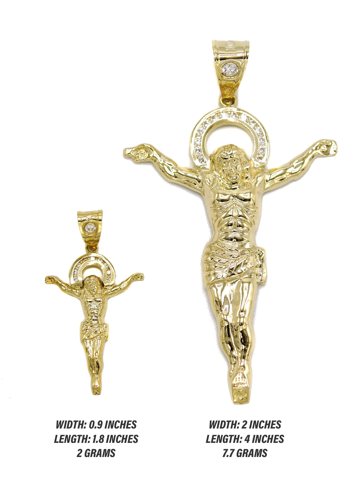 10K Gold Crucifix Pendant  |  Customizable Pendant - Image 2