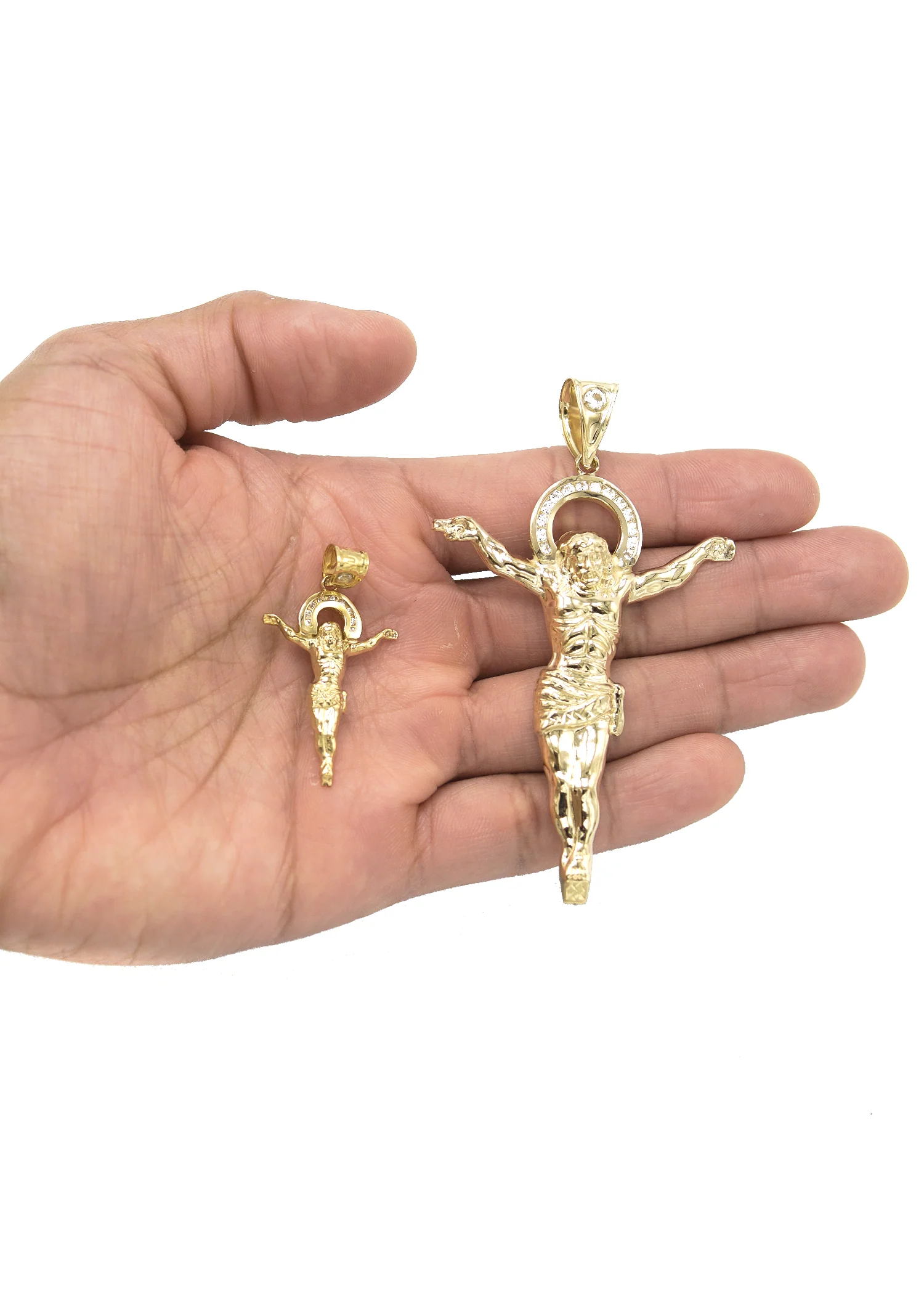 10K Gold Crucifix Pendant  |  Customizable Pendant - Image 3