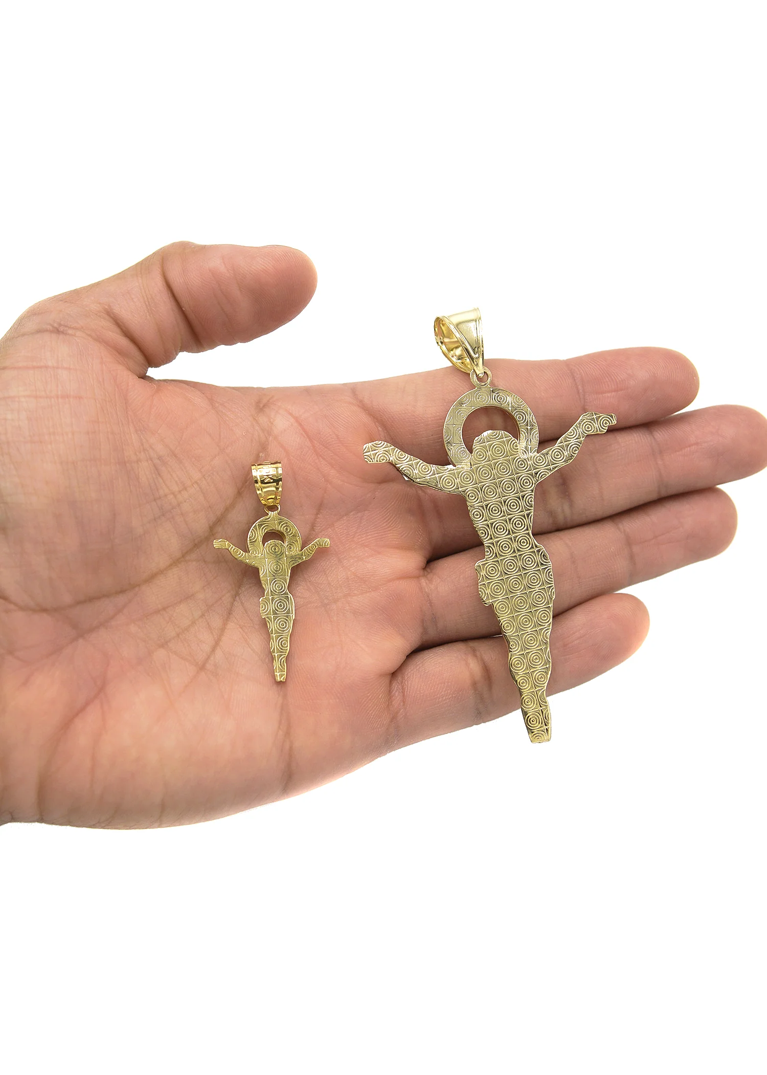 10K Gold Crucifix Pendant  |  Customizable Pendant - Image 4