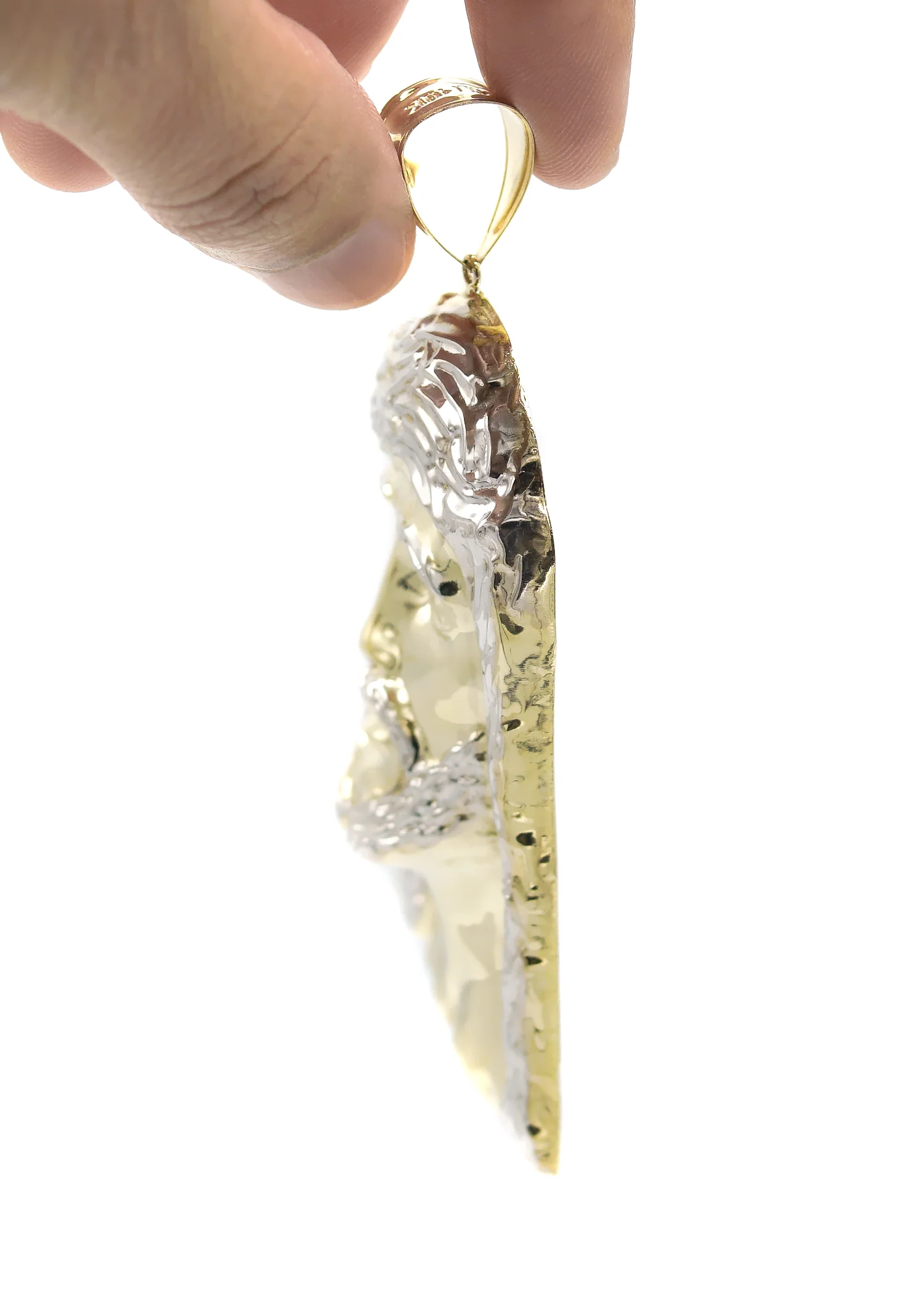 10K Gold Jesus Head Pendant  |  Customizable Size - Image 4