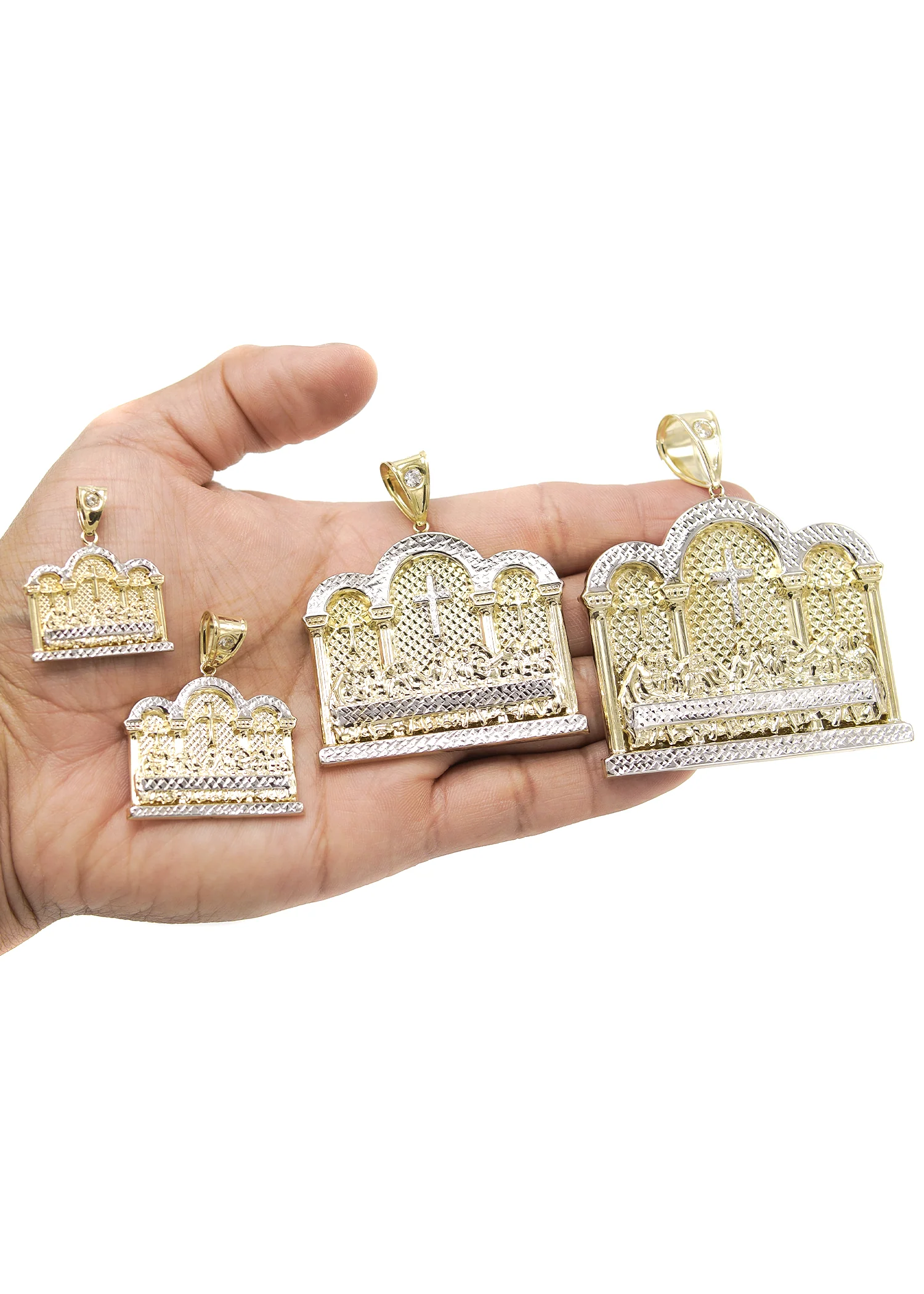 10K Gold Last Supper Pendant | Customizable Size - Image 3