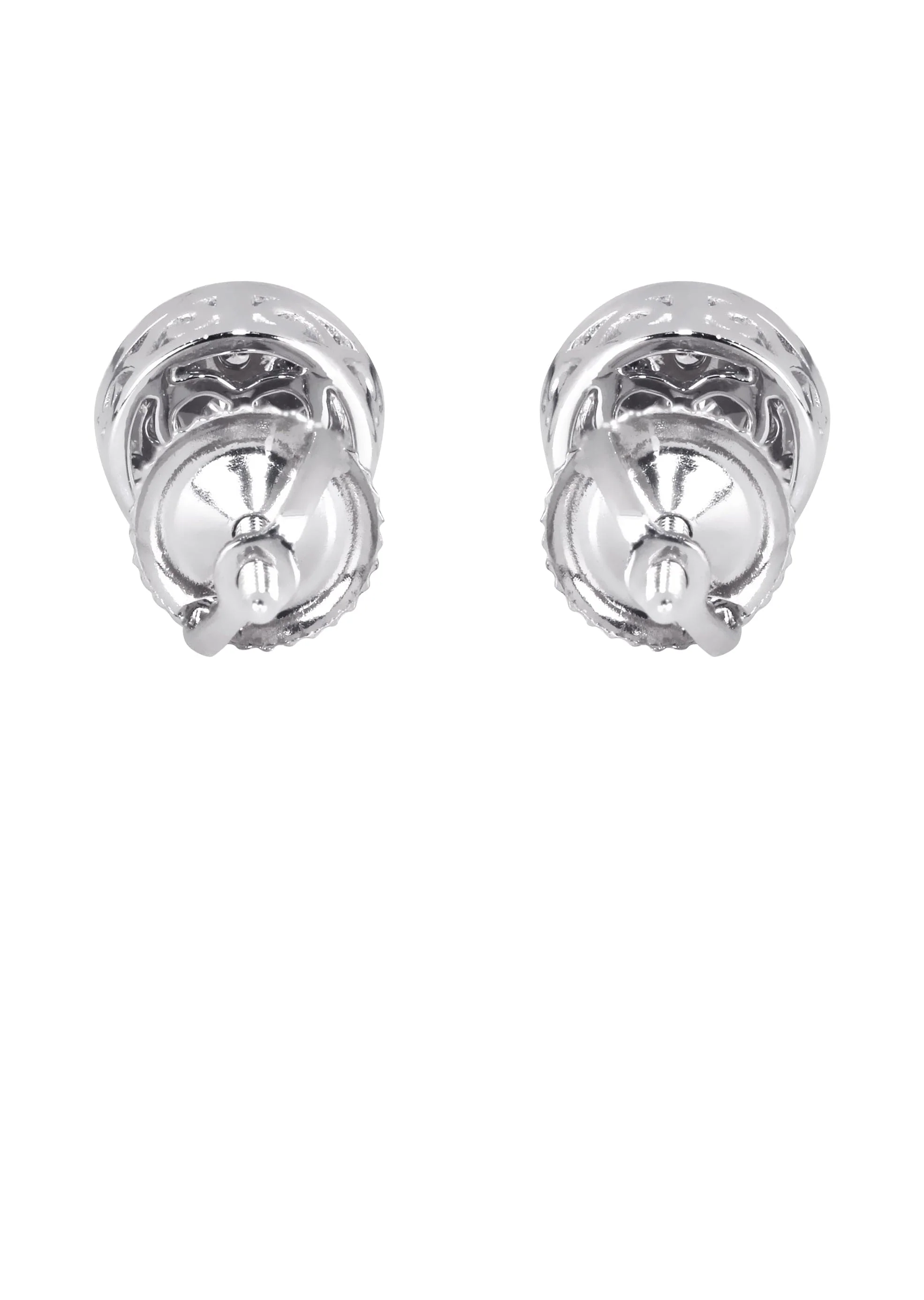 Mens Stud Diamond Earrings | 0.6 Carats 14K White Gold - Image 2