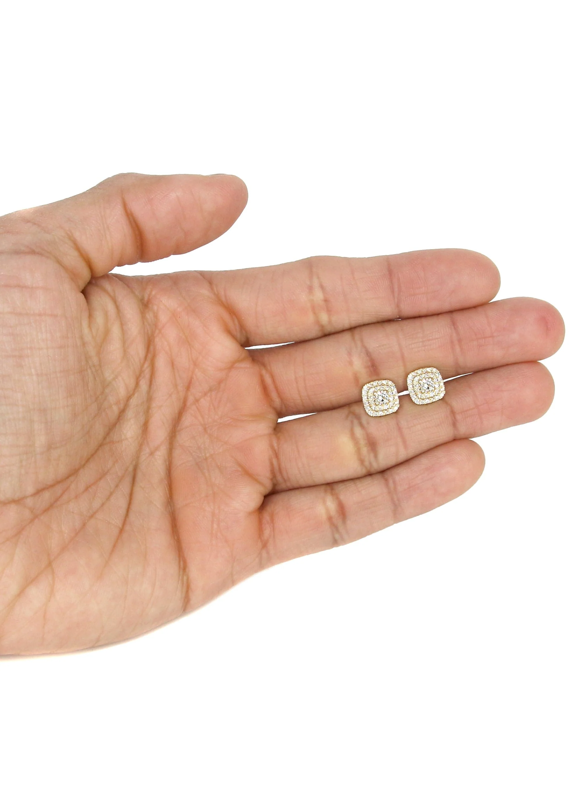 Mens Stud Diamond Earrings | 0.8 Carats 14K Yellow Gold - Image 4