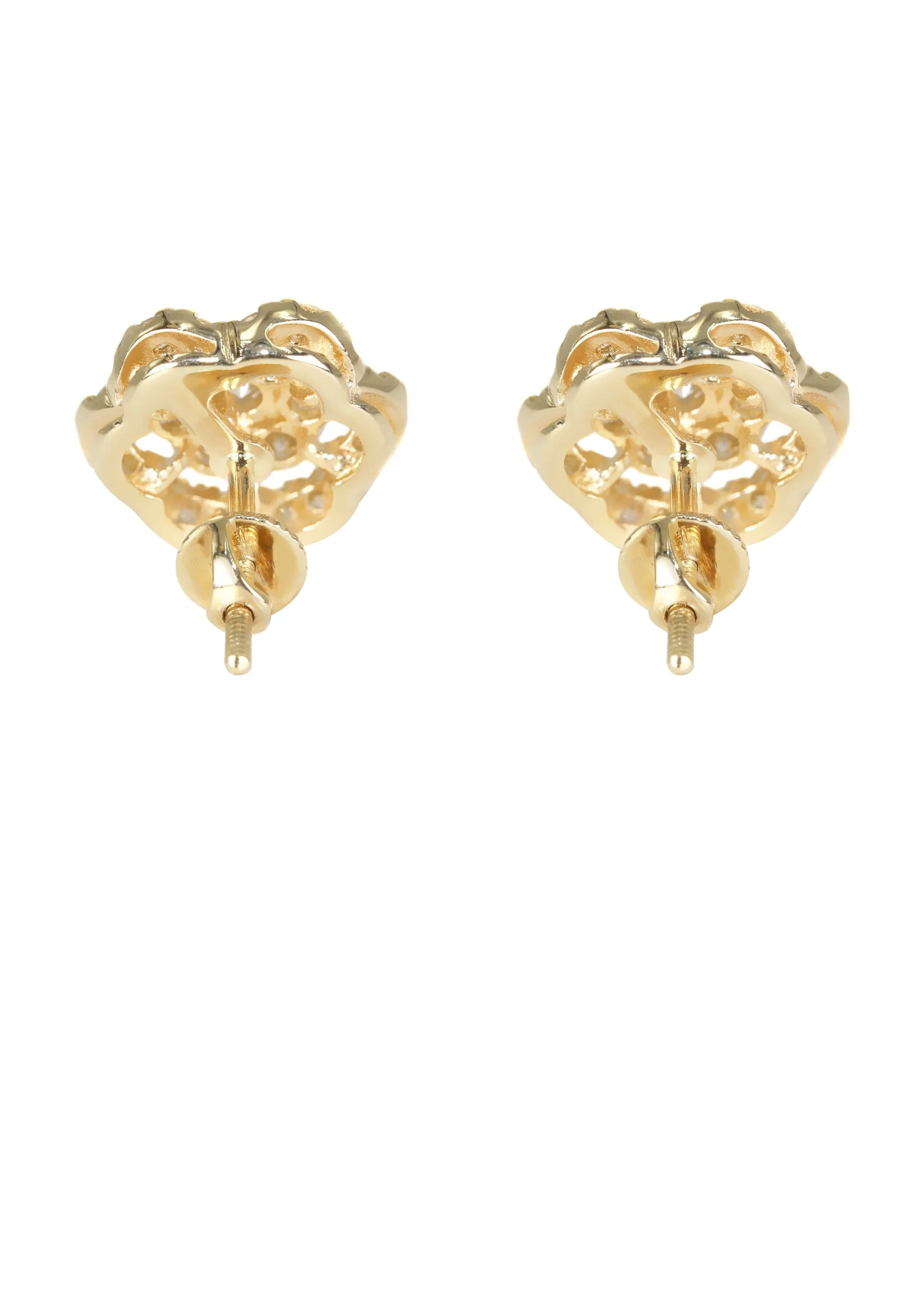 Mens Stud Diamond Earrings | 1.76 Carats 14K Yellow Gold - Image 2