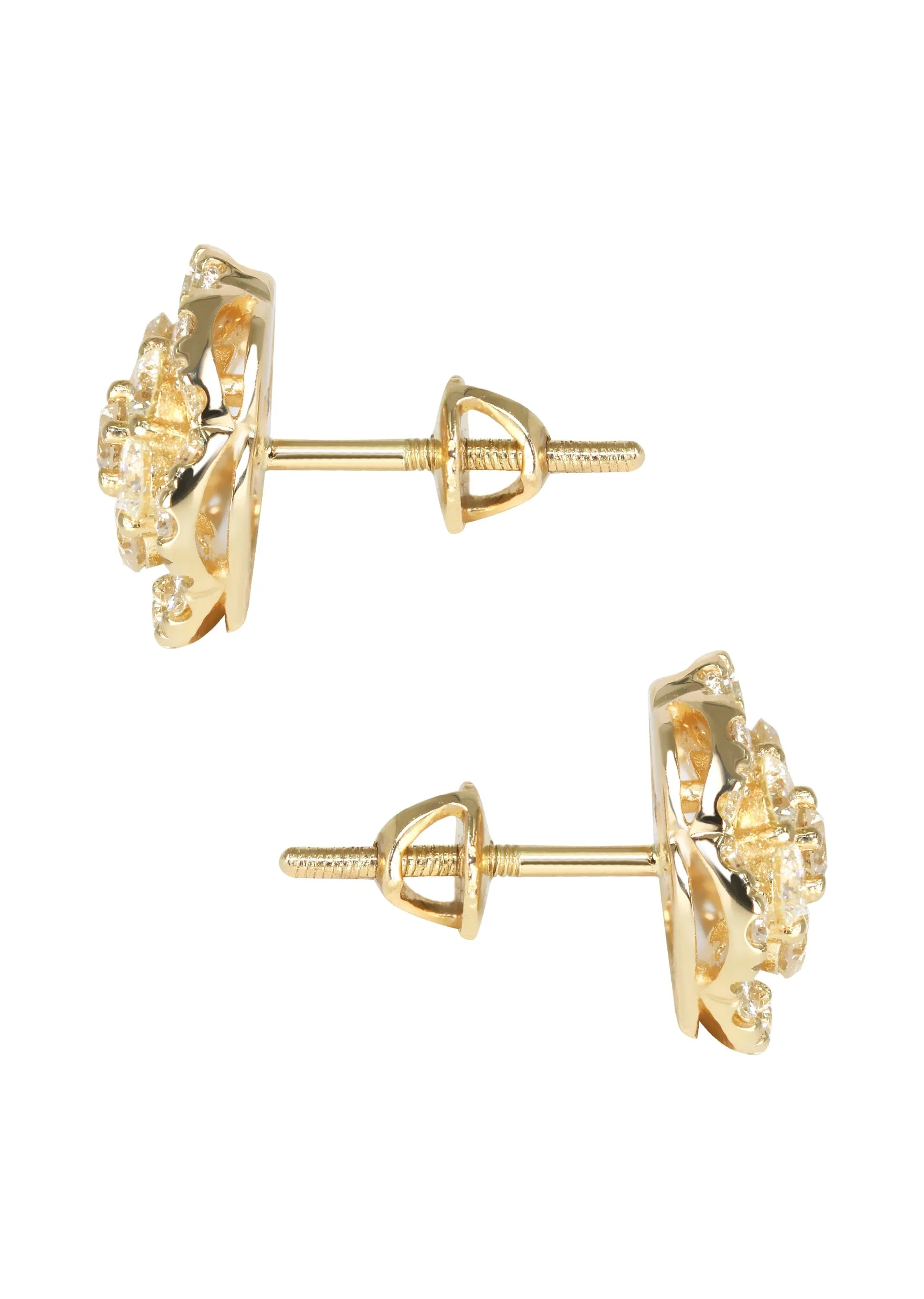 Mens Stud Diamond Earrings | 1.76 Carats 14K Yellow Gold - Image 3