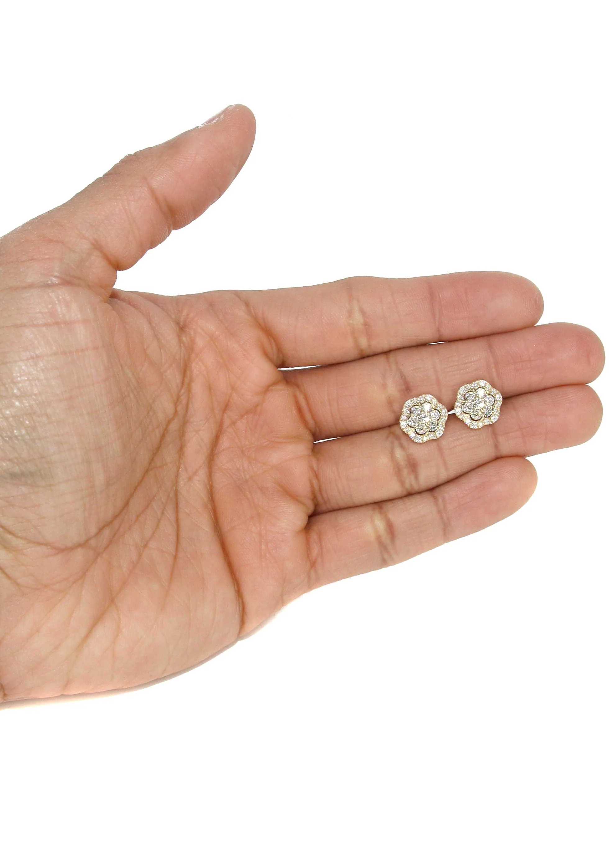 Mens Stud Diamond Earrings | 1.76 Carats 14K Yellow Gold - Image 4