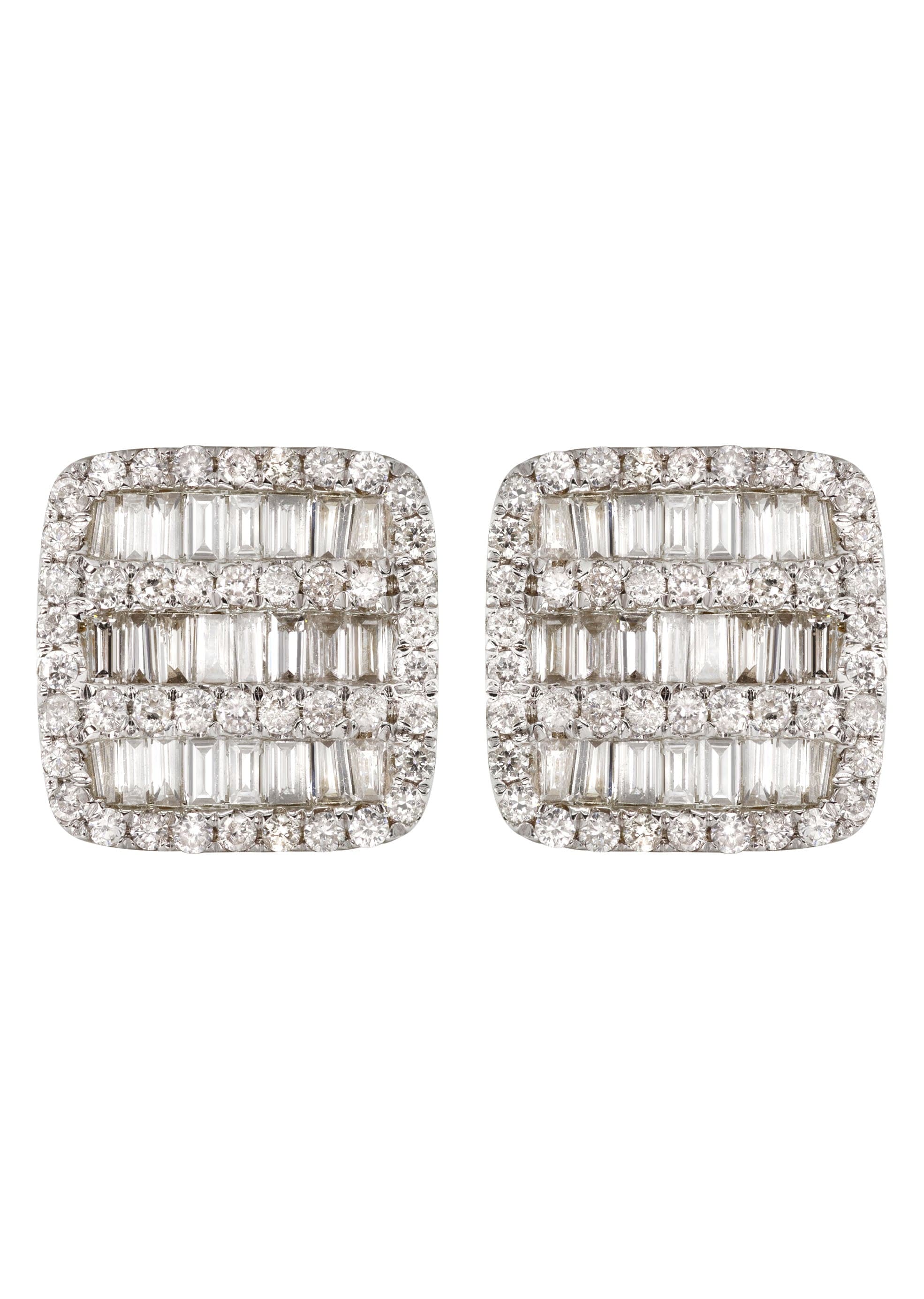 14K Yellow Gold Diamond Baguette Earrings For Men | 1.13 Carats | 2.7 Grams
