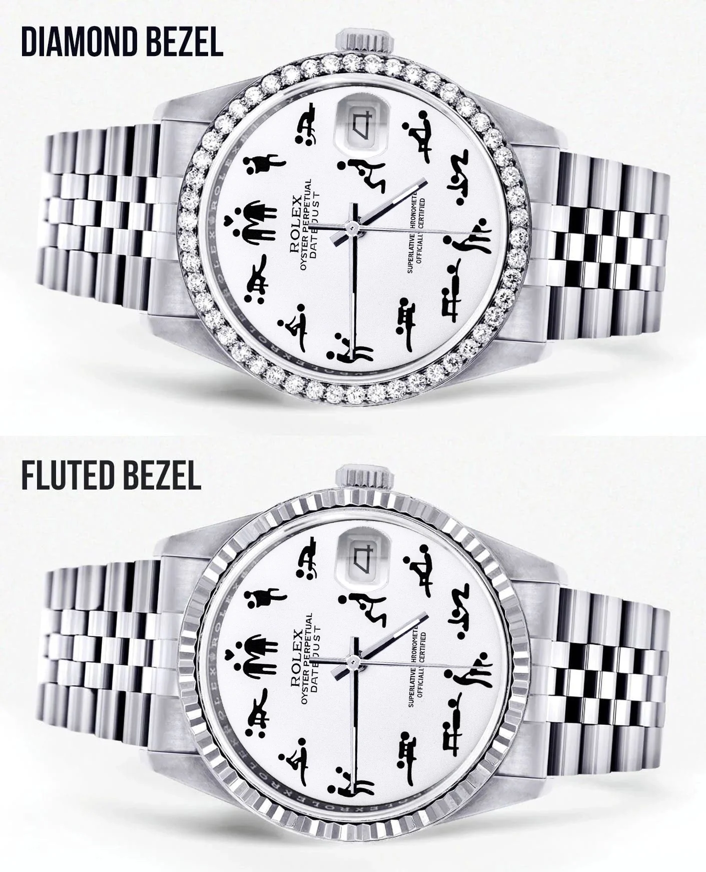 Diamond Mens Rolex Datejust Watch 16200 | 36Mm | Custom Erotic Dial | Jubilee Band - Image 2