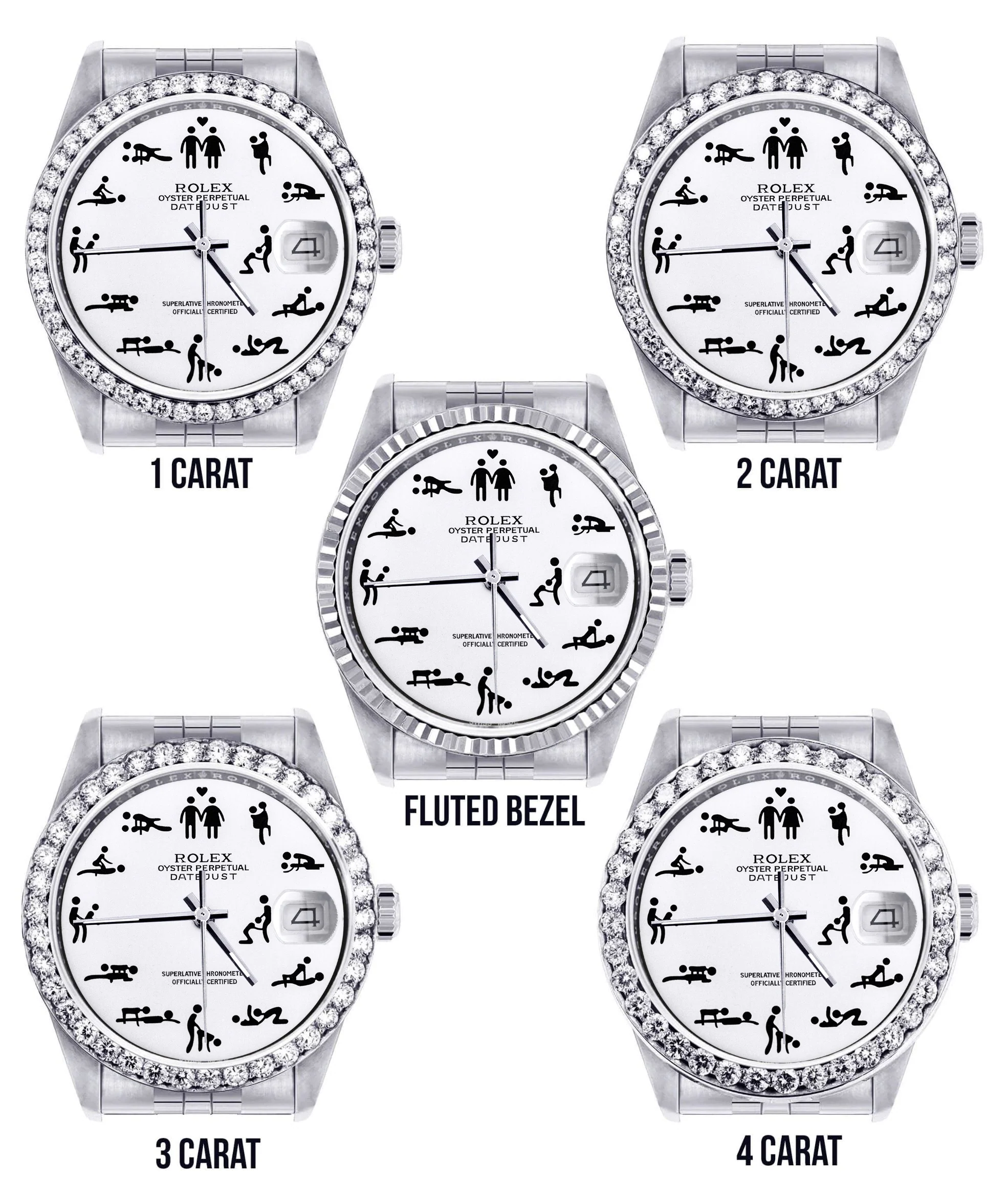 Diamond Mens Rolex Datejust Watch 16200 | 36Mm | Custom Erotic Dial | Jubilee Band - Image 3
