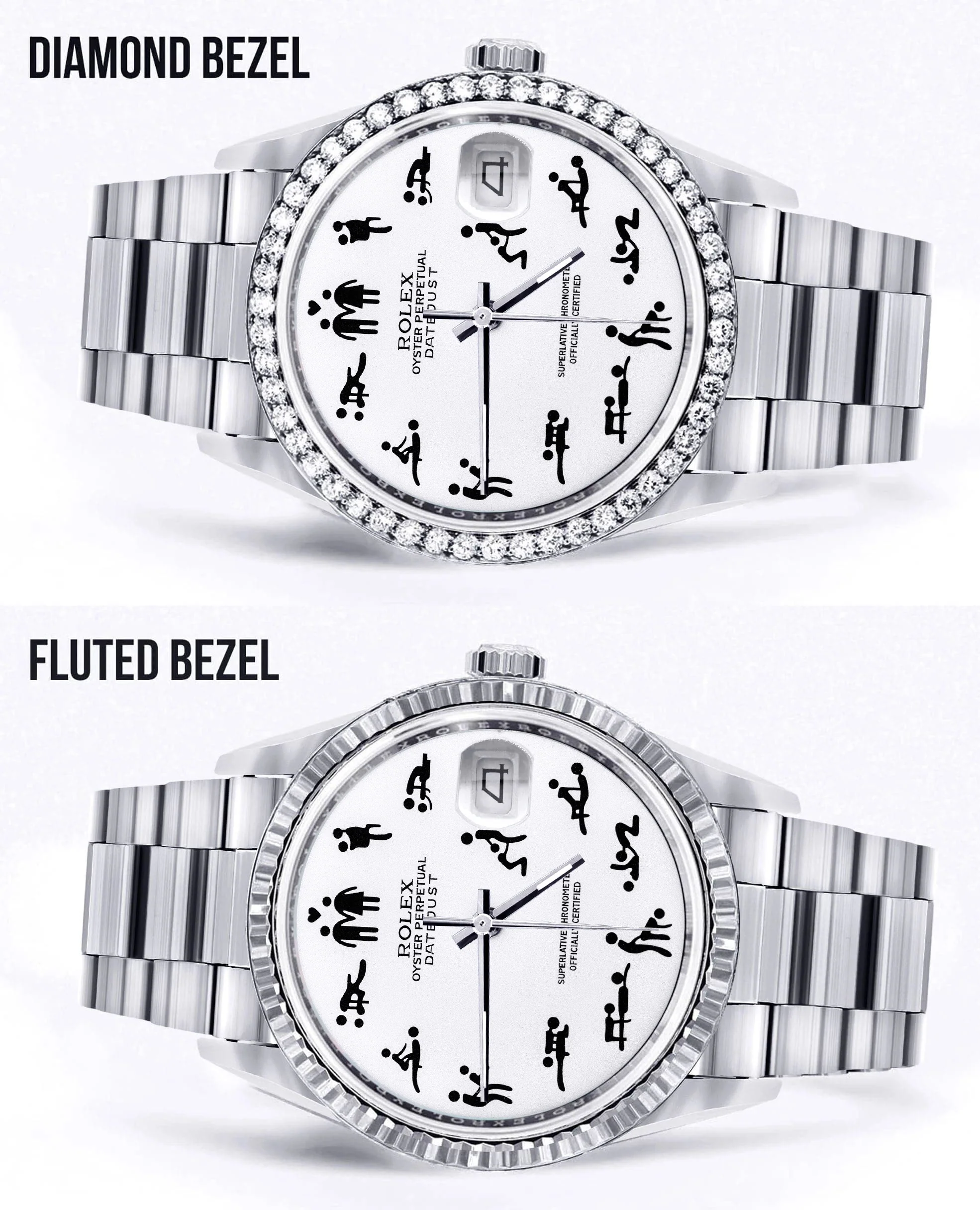 Diamond Mens Rolex Datejust Watch 16200 | 36Mm | Custom Erotic Dial | Oyster Band - Image 2