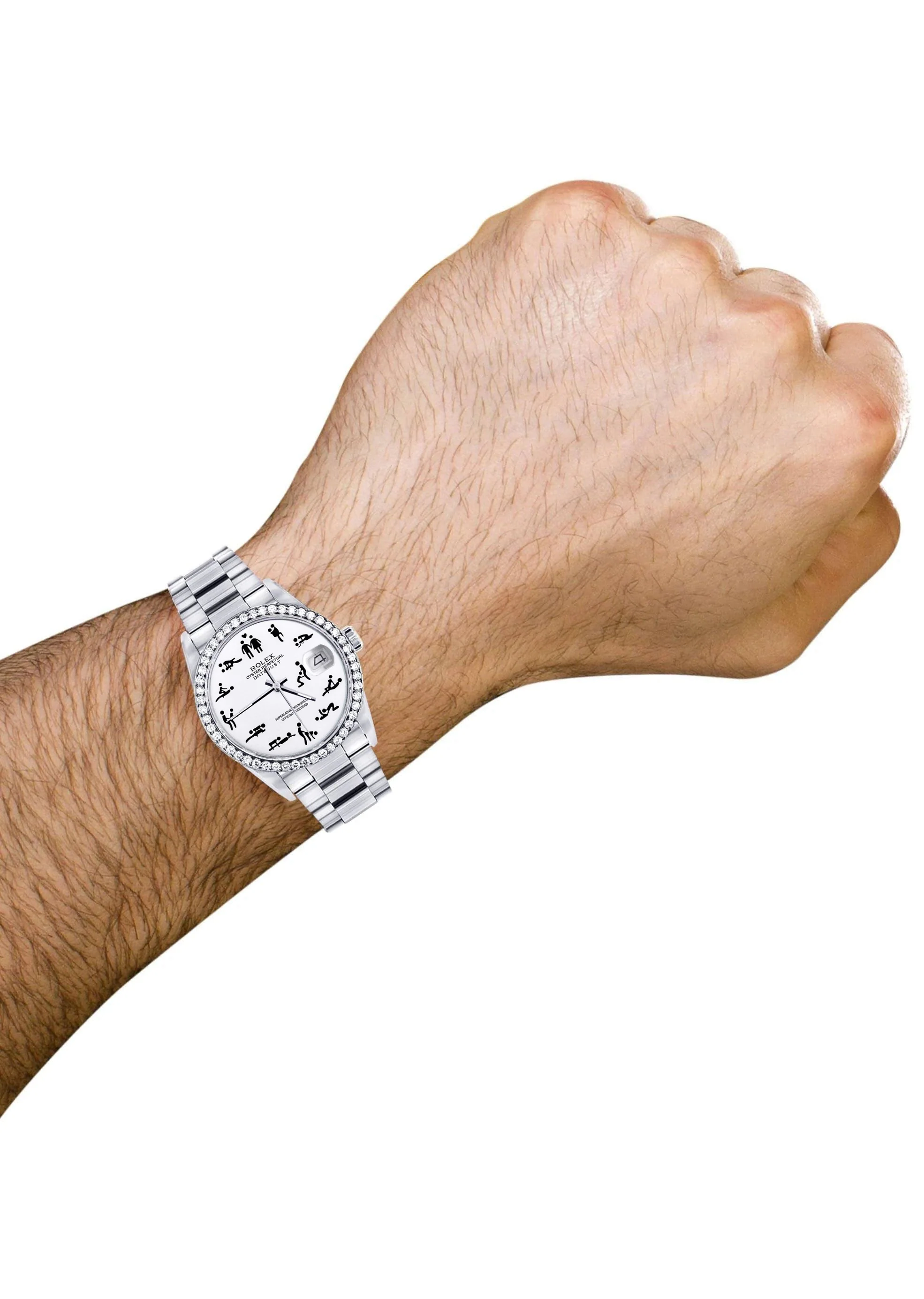 Diamond Mens Rolex Datejust Watch 16200 | 36Mm | Custom Erotic Dial | Oyster Band - Image 6