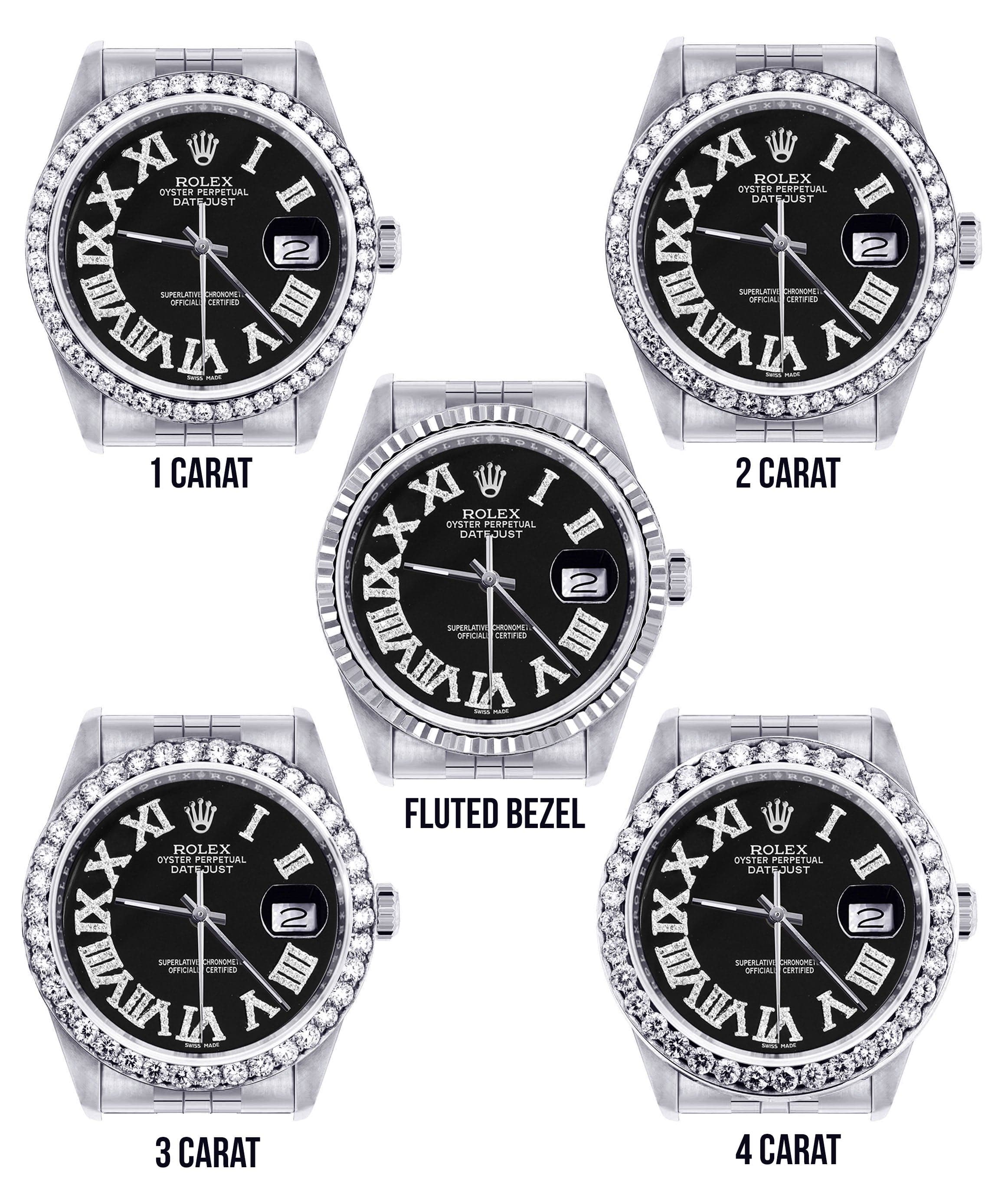 Diamond Mens Rolex Datejust Watch 16200 | 36Mm | Black Roman Numeral Dial | Jubilee Band - Image 3