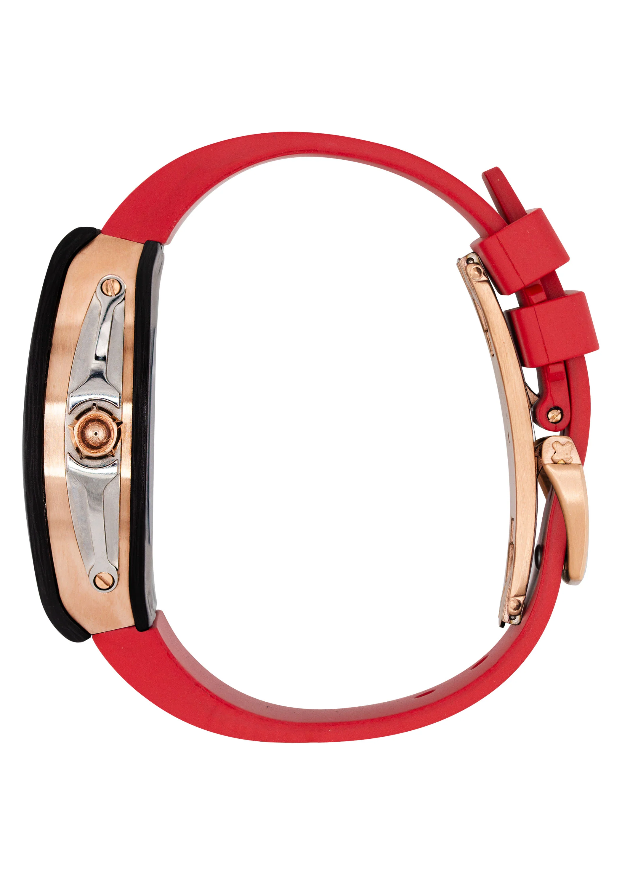 Frost NYC Mens Watch - Automatic Skeleton Carbon Fiber Rose Sport Watch | FRST-01-CFR | Red - Image 2