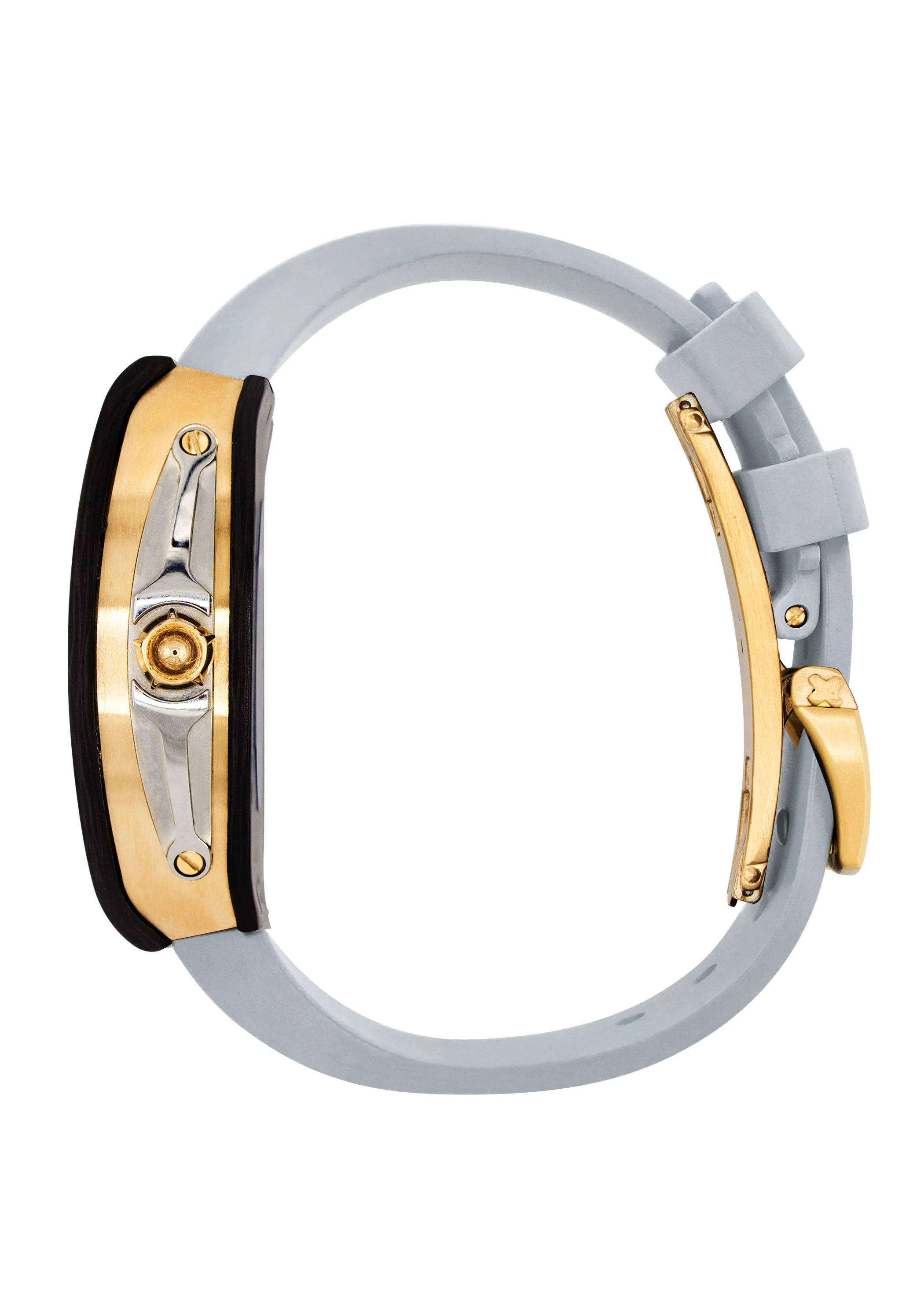 Frost NYC Mens Watch - Automatic Skeleton Carbon Fiber Sport Gold Watch | FRST-01-CFY| Gray - Image 2