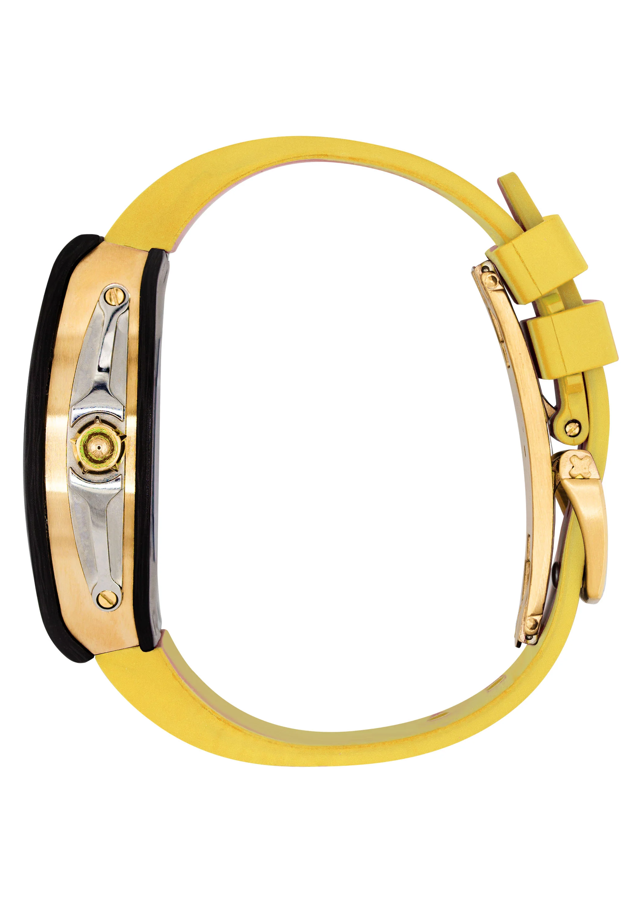 Frost NYC Mens Watch - Automatic Skeleton Carbon Fiber Sport Gold Watch | FRST-01-CFY| Yellow - Image 2