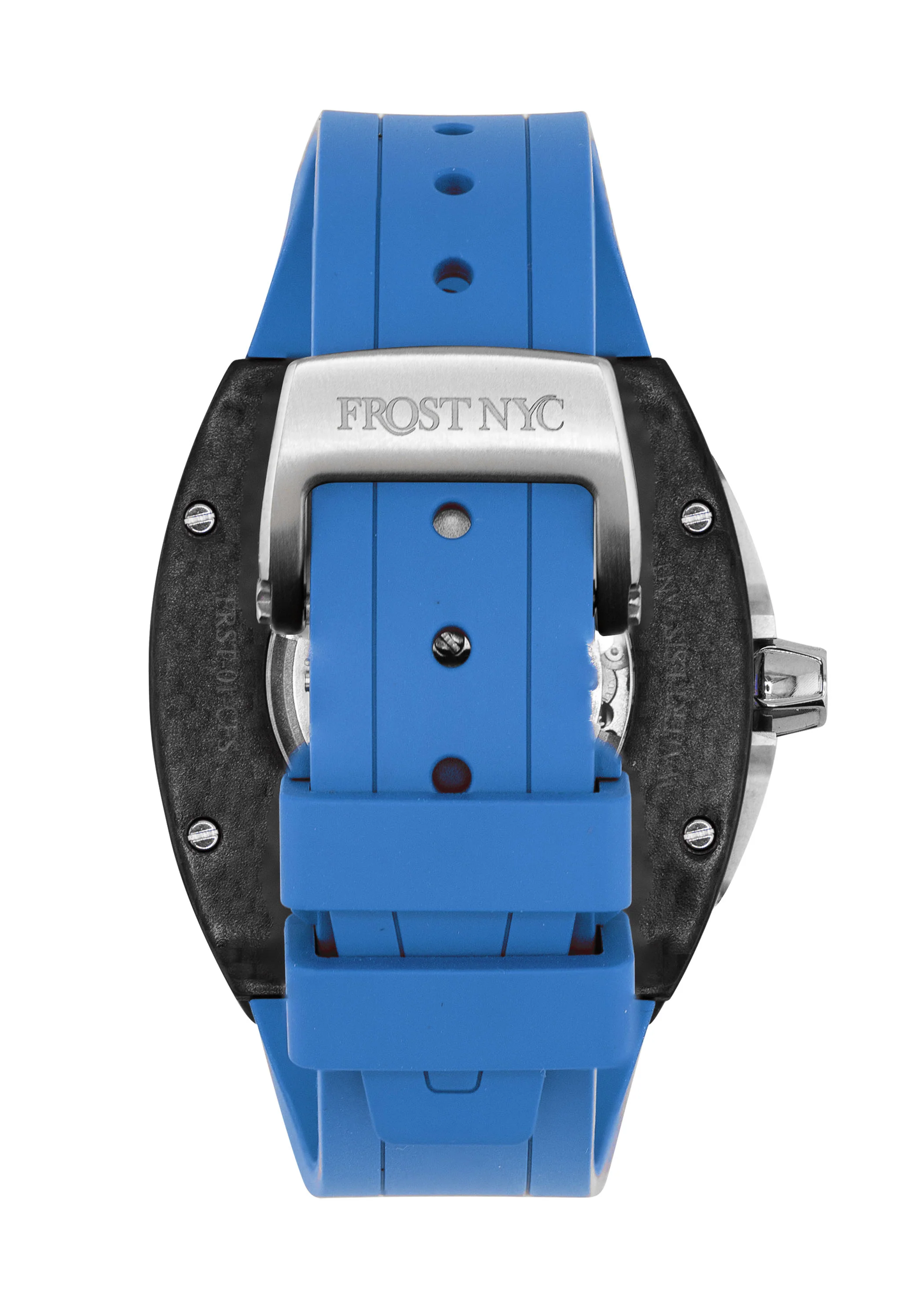 Frost NYC Mens Watch - Automatic Skeleton Carbon Fiber Sport Watch | FRST-01-CFS | Blue - Image 5