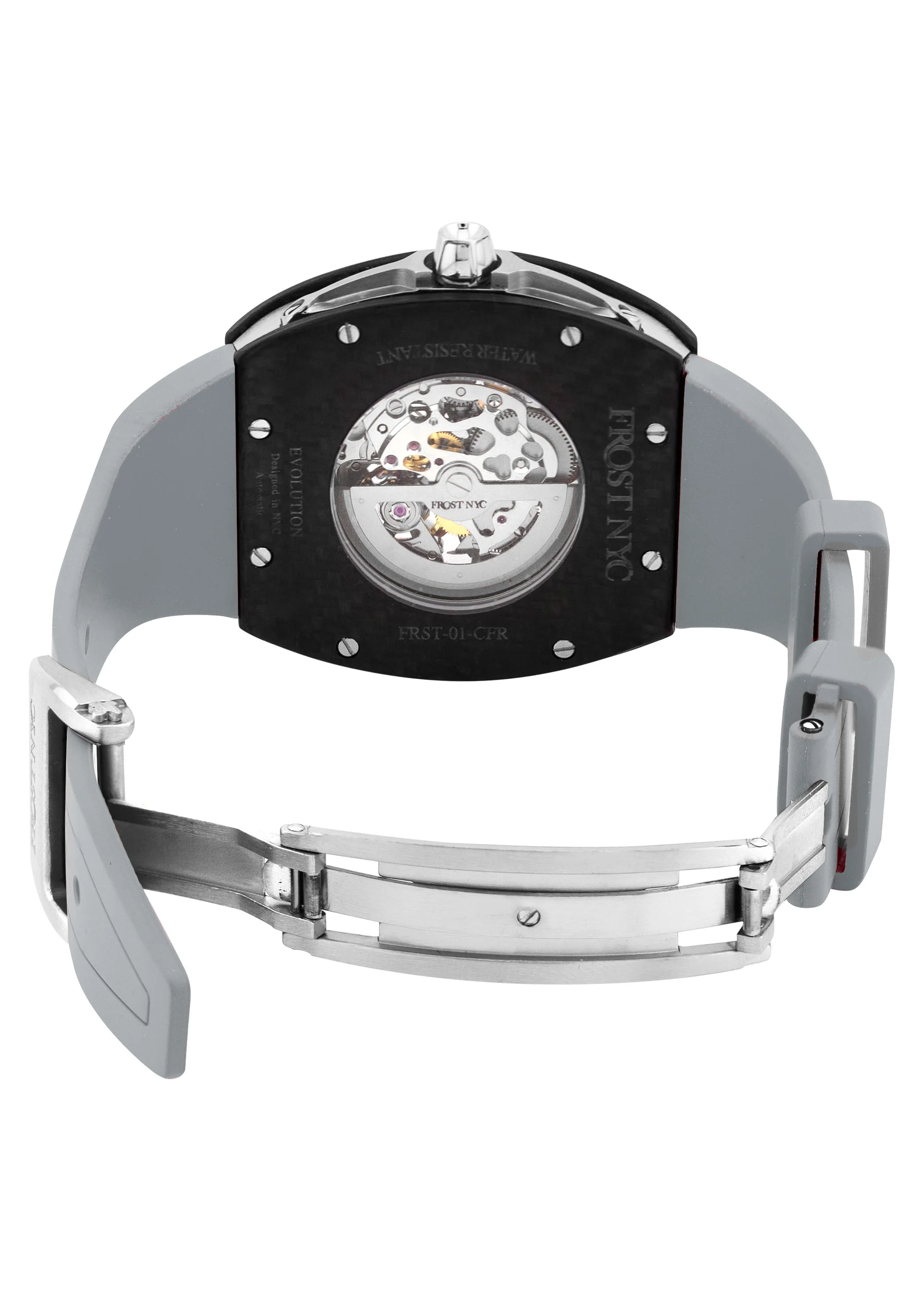 Frost NYC Mens Watch - Automatic Skeleton Carbon Fiber Sport Watch | FRST-01-CFS | Gray - Image 7