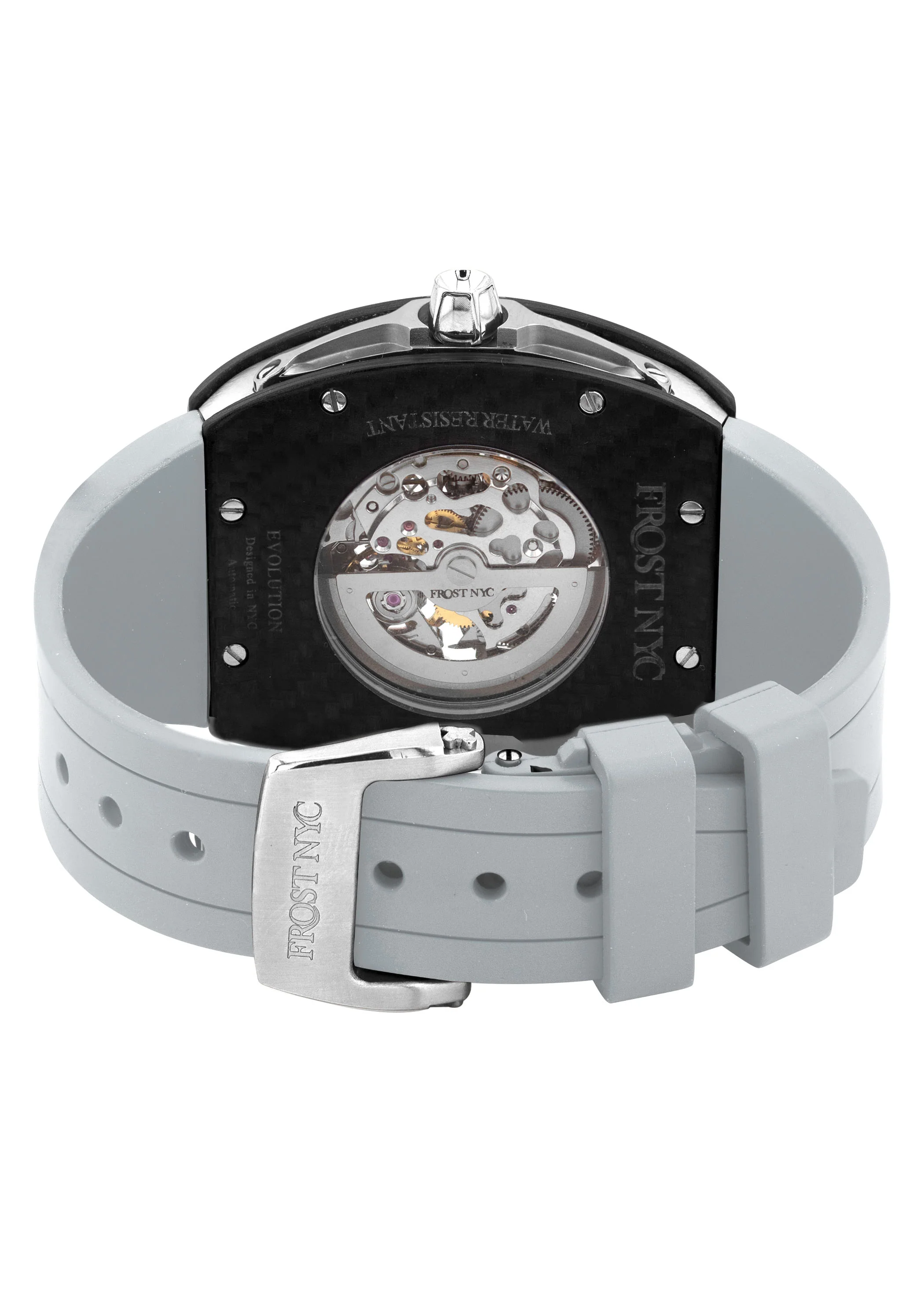 Frost NYC Mens Watch - Automatic Skeleton Carbon Fiber Sport Watch | FRST-01-CFS | Gray - Image 8