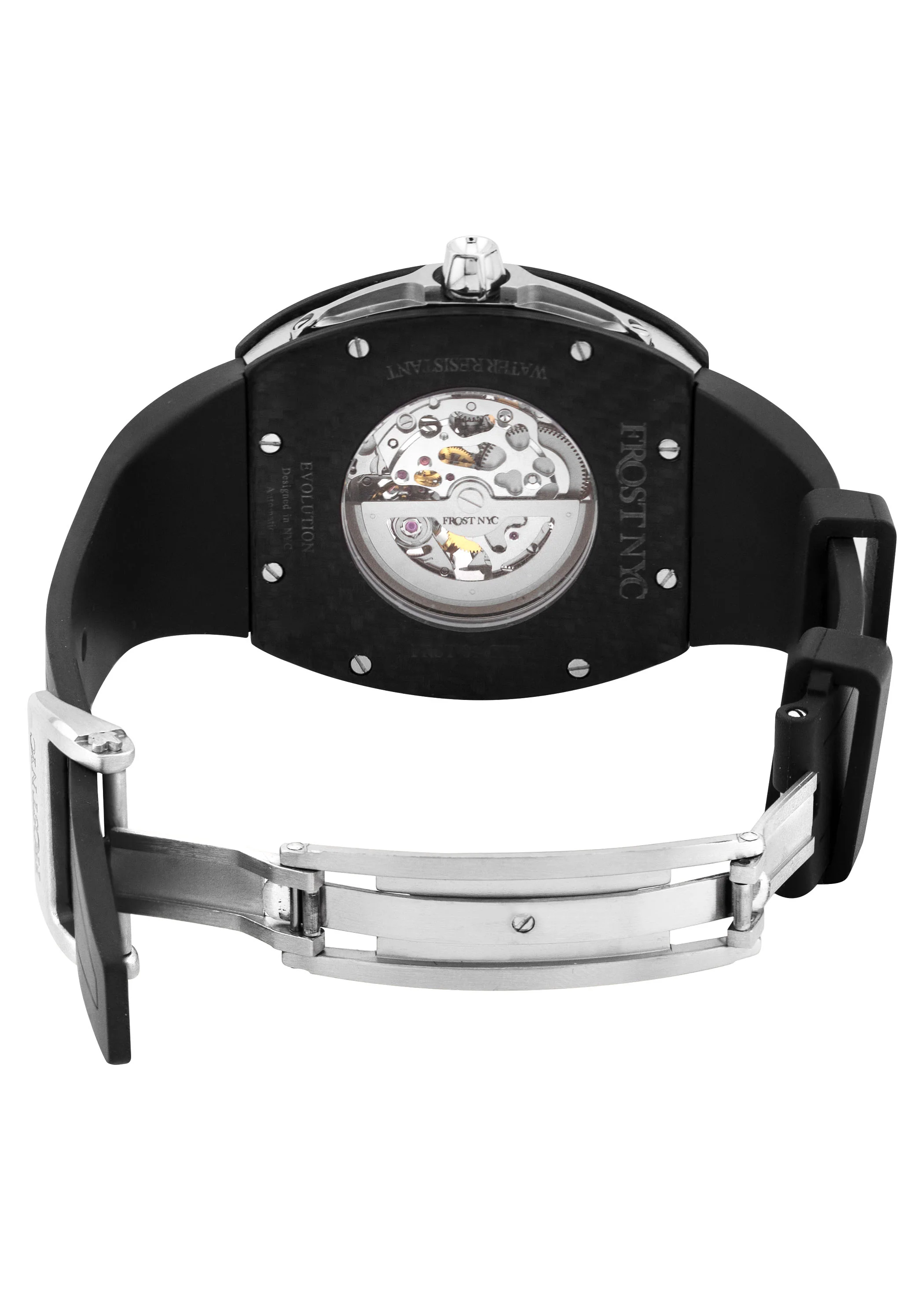 Frost NYC Mens Watch - Automatic Skeleton Carbon Fiber Sport Watch | FRST-01-CFS | Black - Image 7
