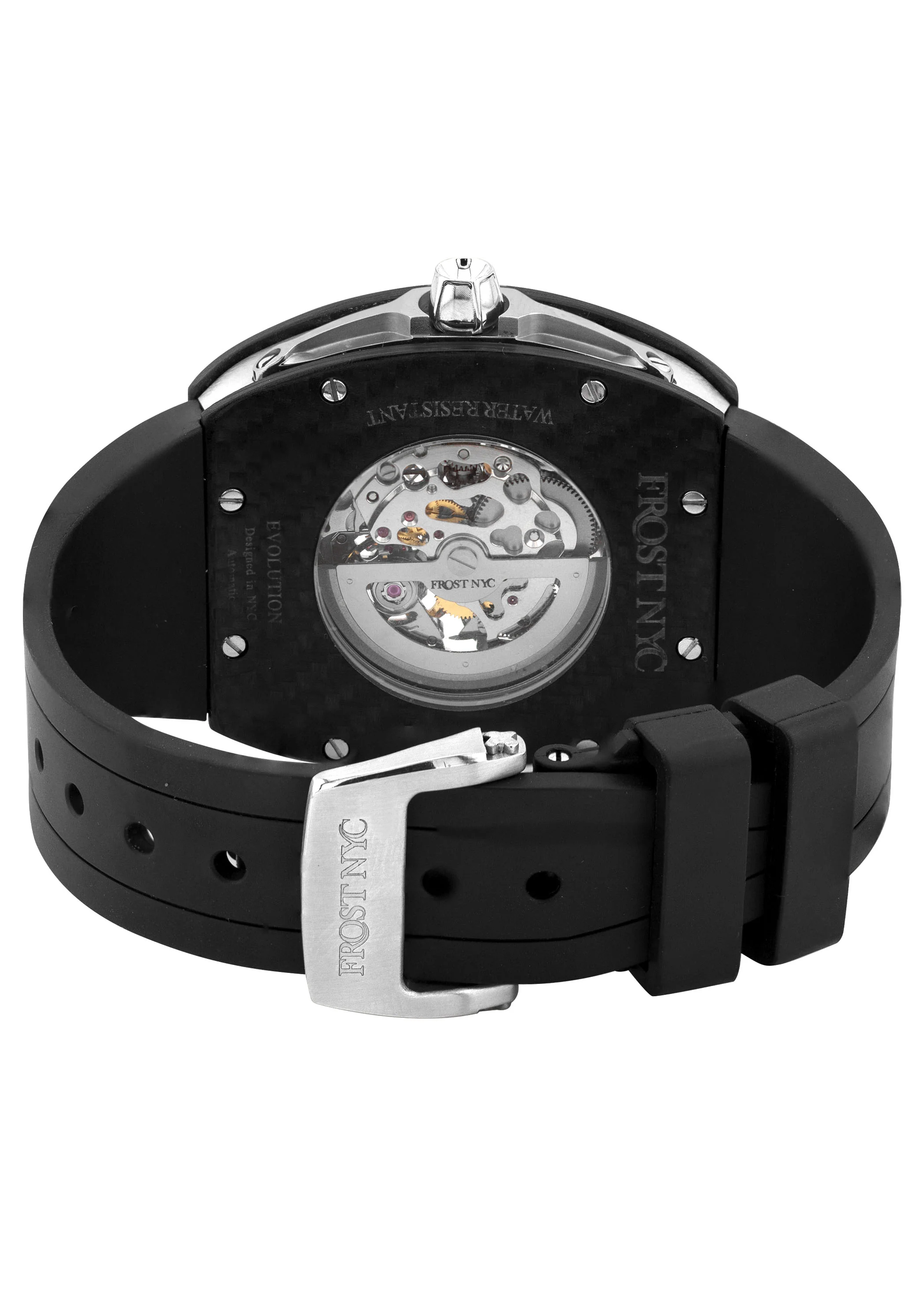 Frost NYC Mens Watch - Automatic Skeleton Carbon Fiber Sport Watch | FRST-01-CFS | Black - Image 8
