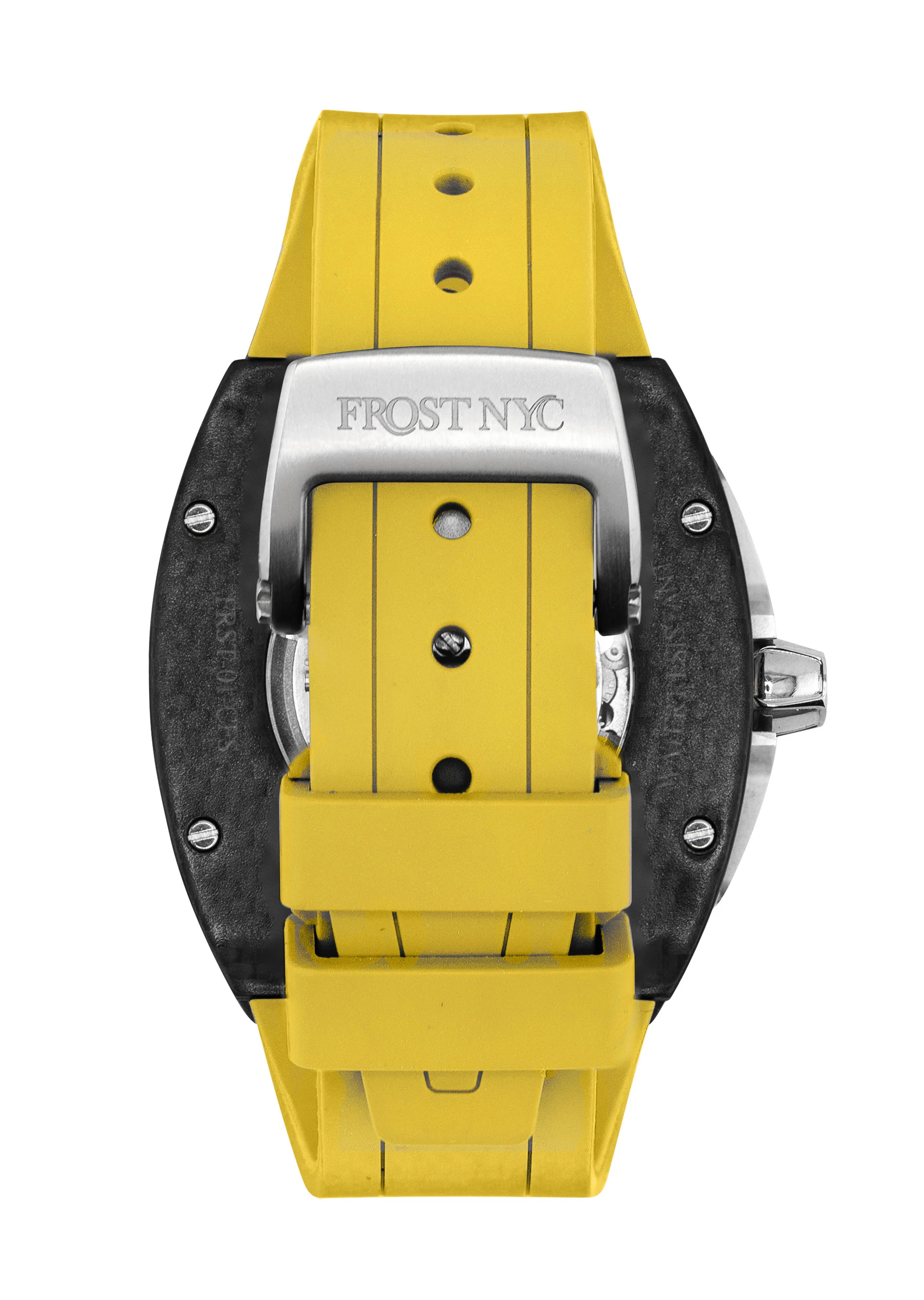 Frost NYC Mens Watch - Automatic Skeleton Carbon Fiber Sport Watch | FRST-01-CFS | Yellow - Image 5