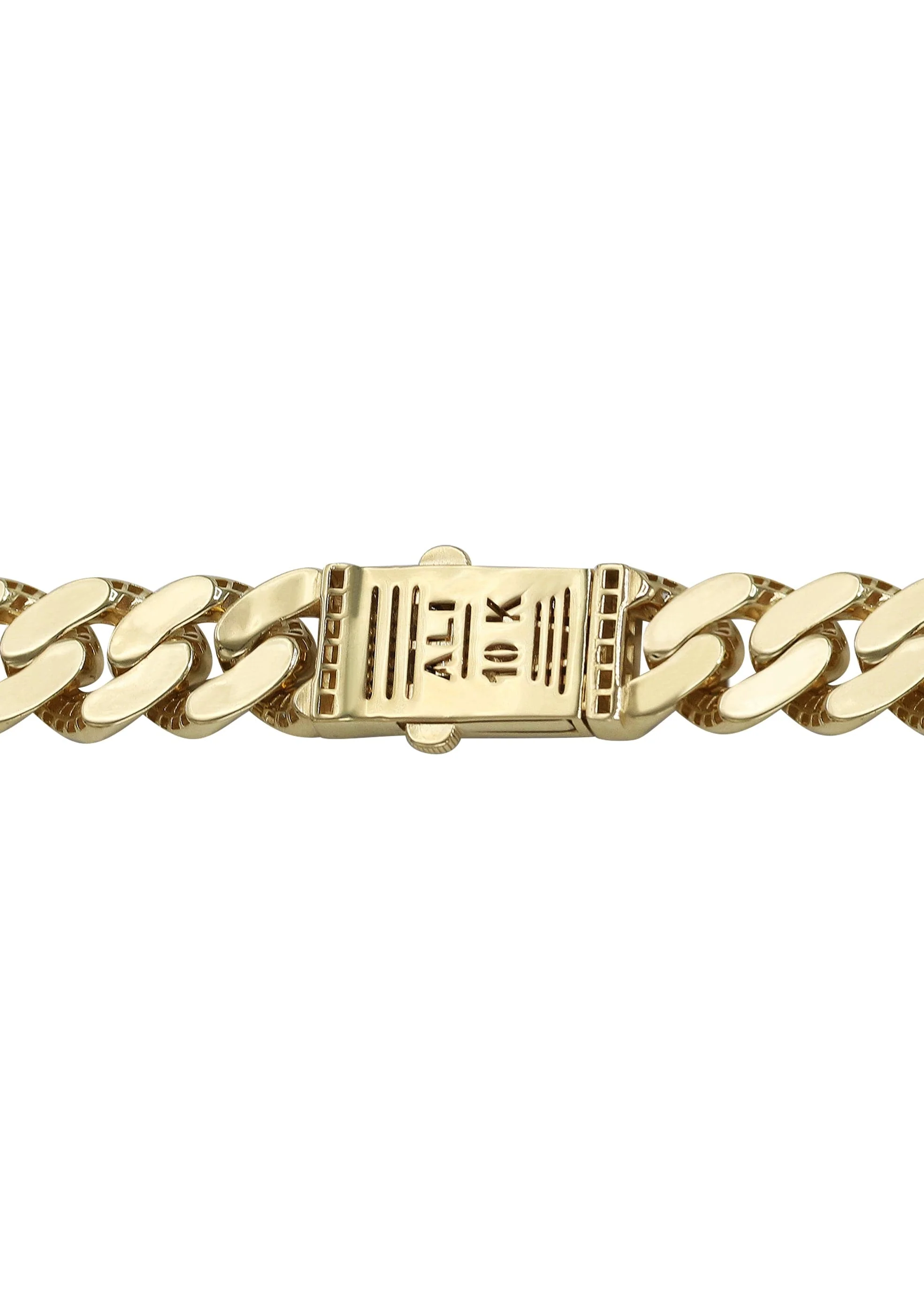 Iced Out Gold Chain - Mens Cz Semi Solid Miami Cuban Link Chain 10K/14K Gold - Image 5