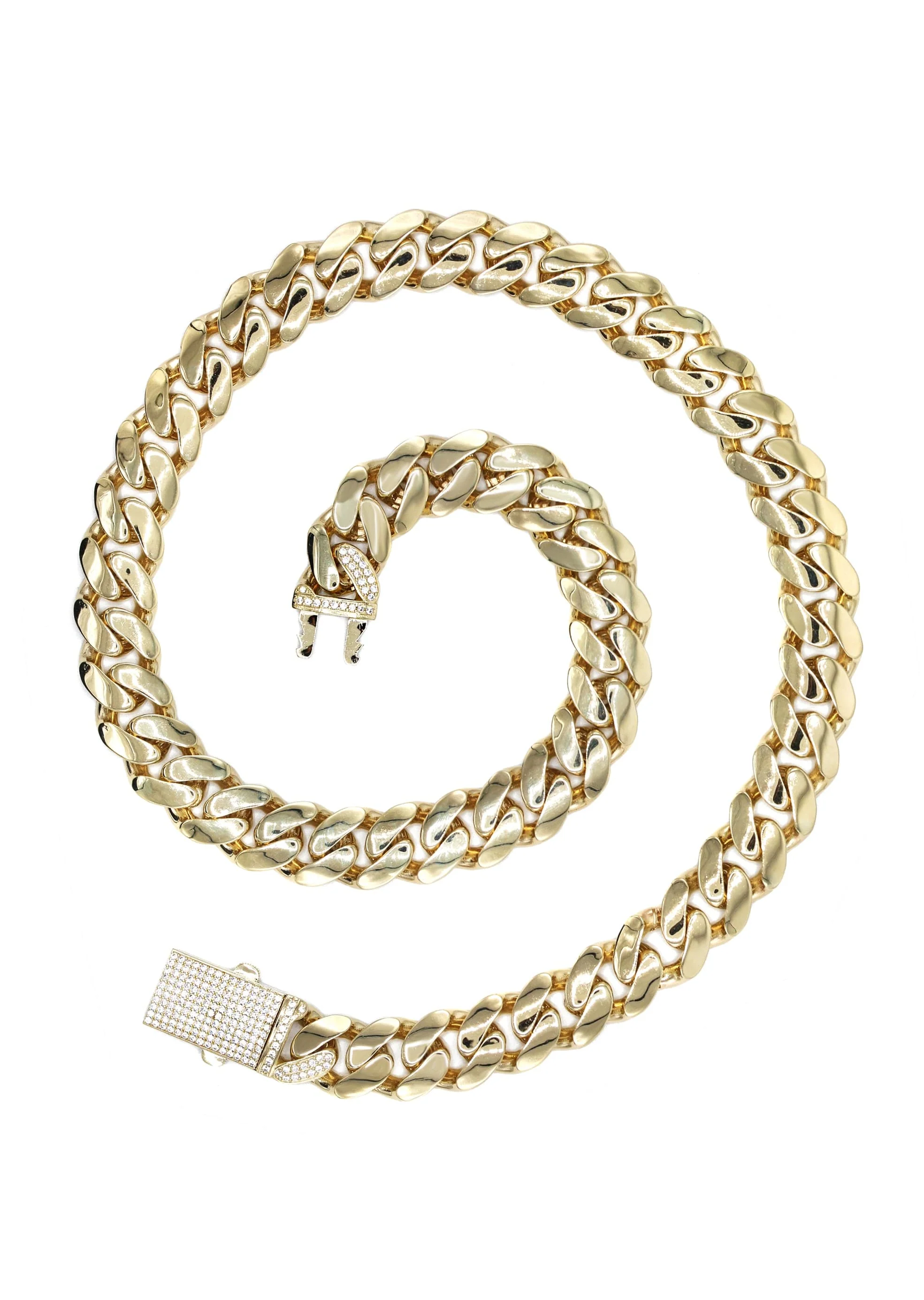 Gold Chain - Mens Semi Solid Monaco Miami Cuban Link Chain 10K/14K Gold - Image 2
