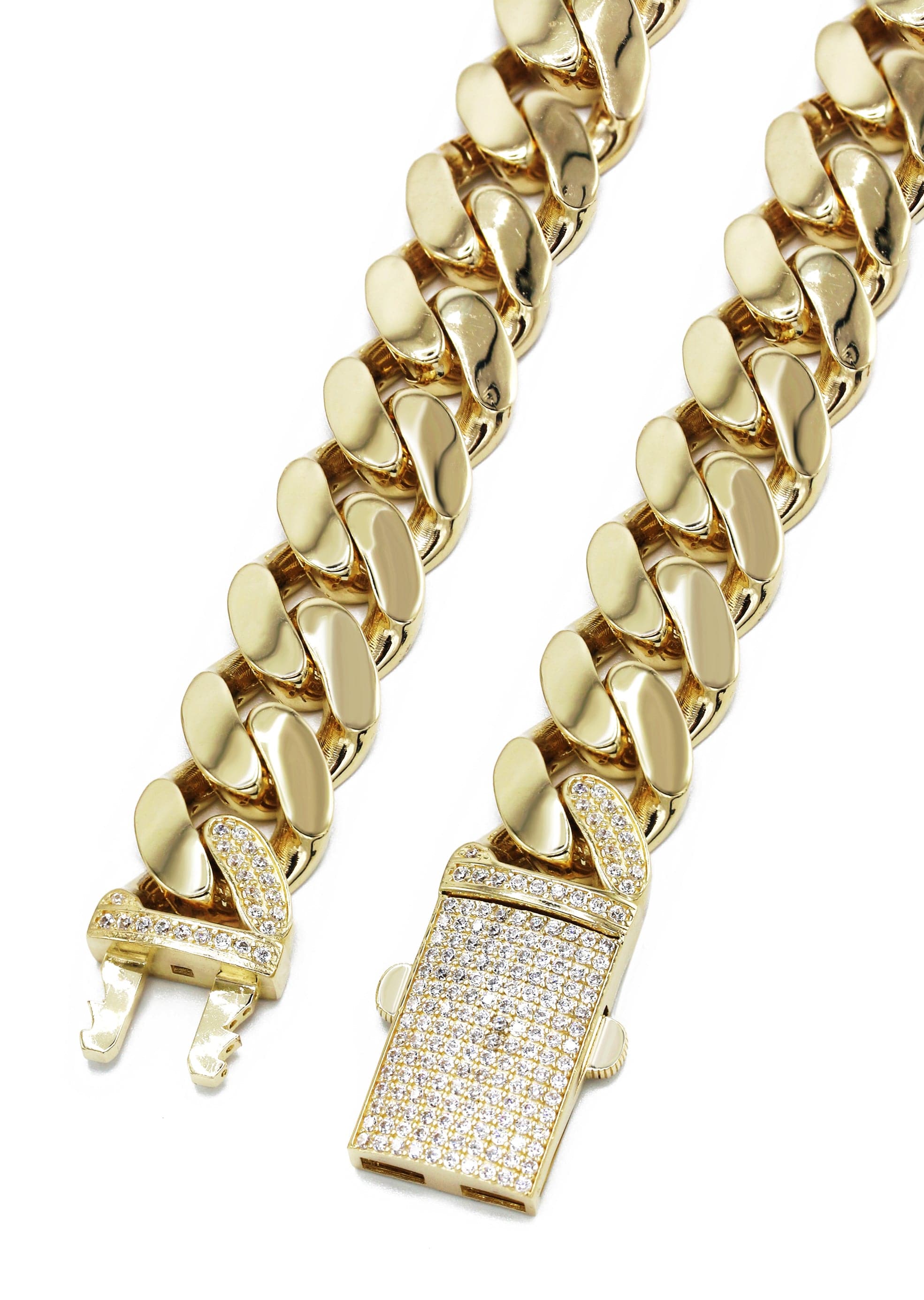 Gold Chain - Mens Semi Solid Monaco Miami Cuban Link Chain 10K/14K Gold - Image 3
