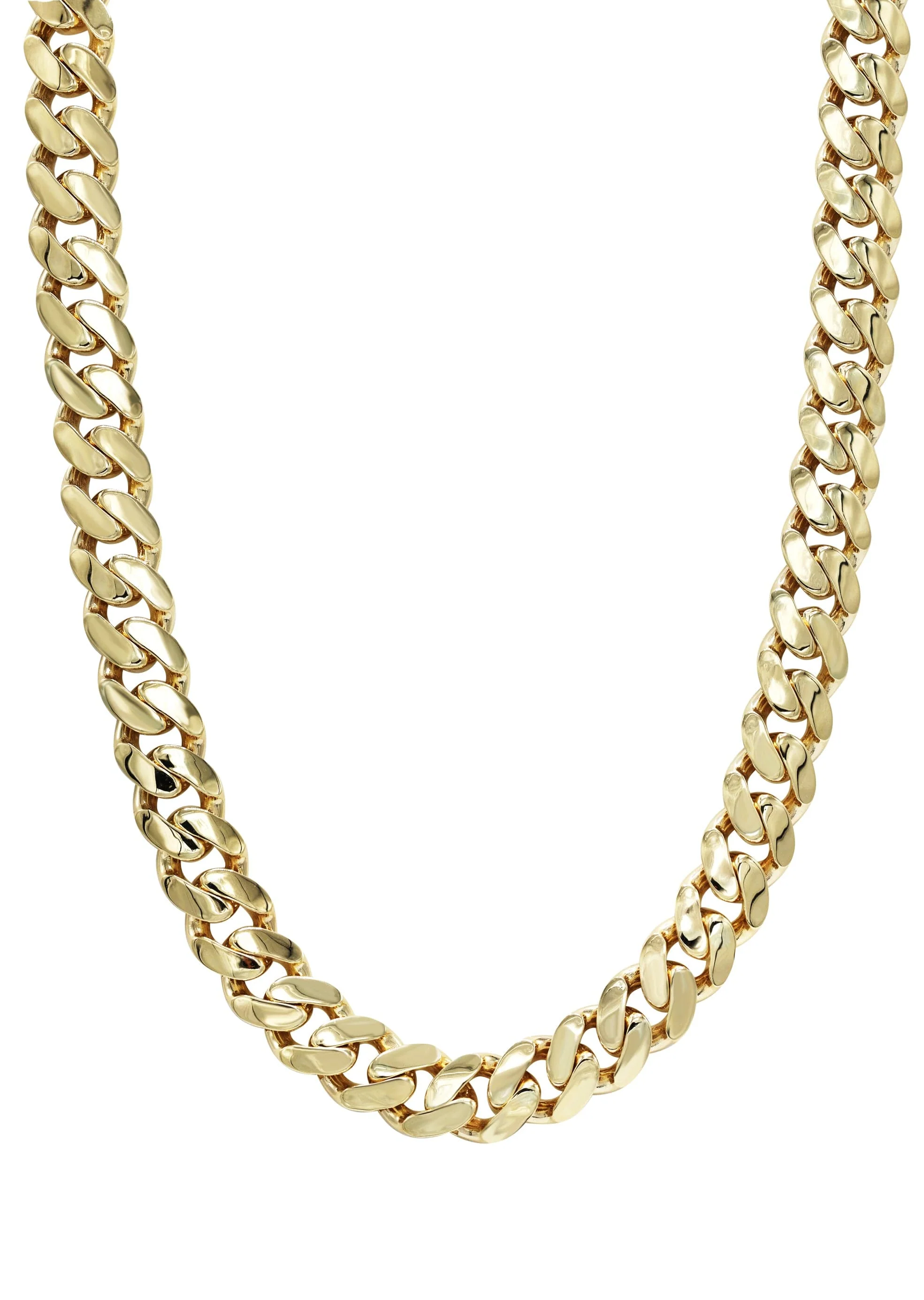 Gold Chain - Mens Semi Solid Monaco Miami Cuban Link Chain 10K/14K Gold - Image 4