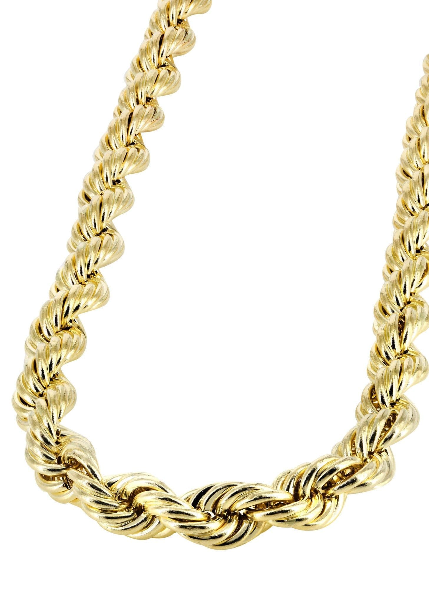 Gold Chain - Mens Semi Solid  Rope Chain 10K/14K Gold