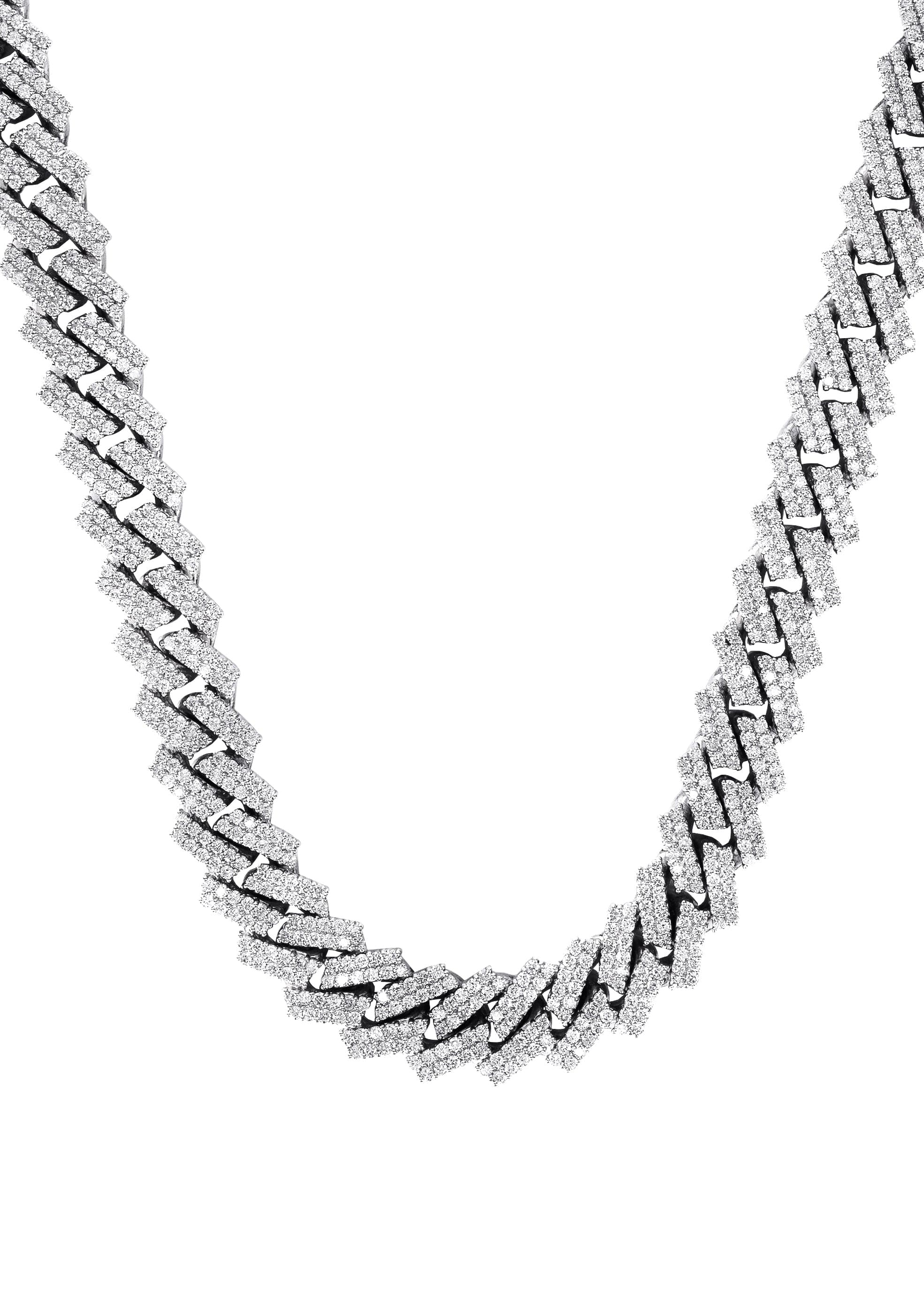 Iced Out Lab Grown VVS Diamond Prong Cuban Link White Gold Chain 10K/14K - Image 3