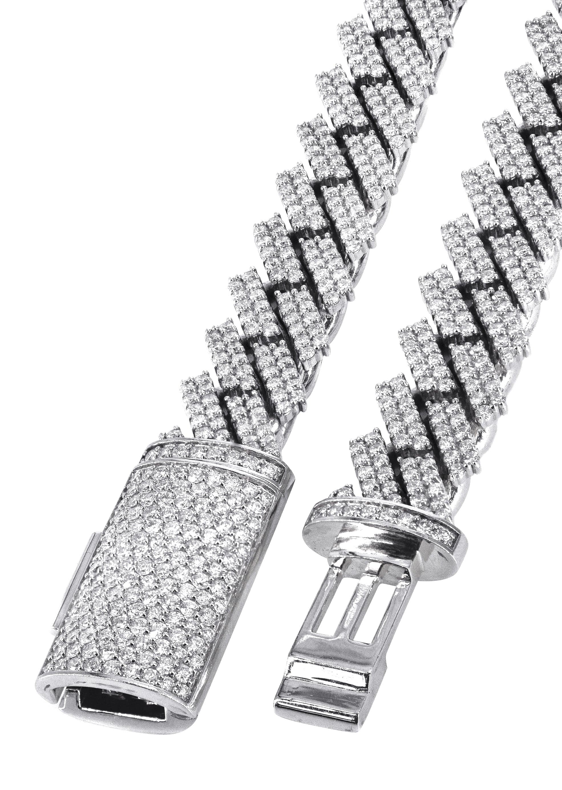 Iced Out Lab Grown VVS Diamond Prong Cuban Link White Gold Chain 10K/14K - Image 4