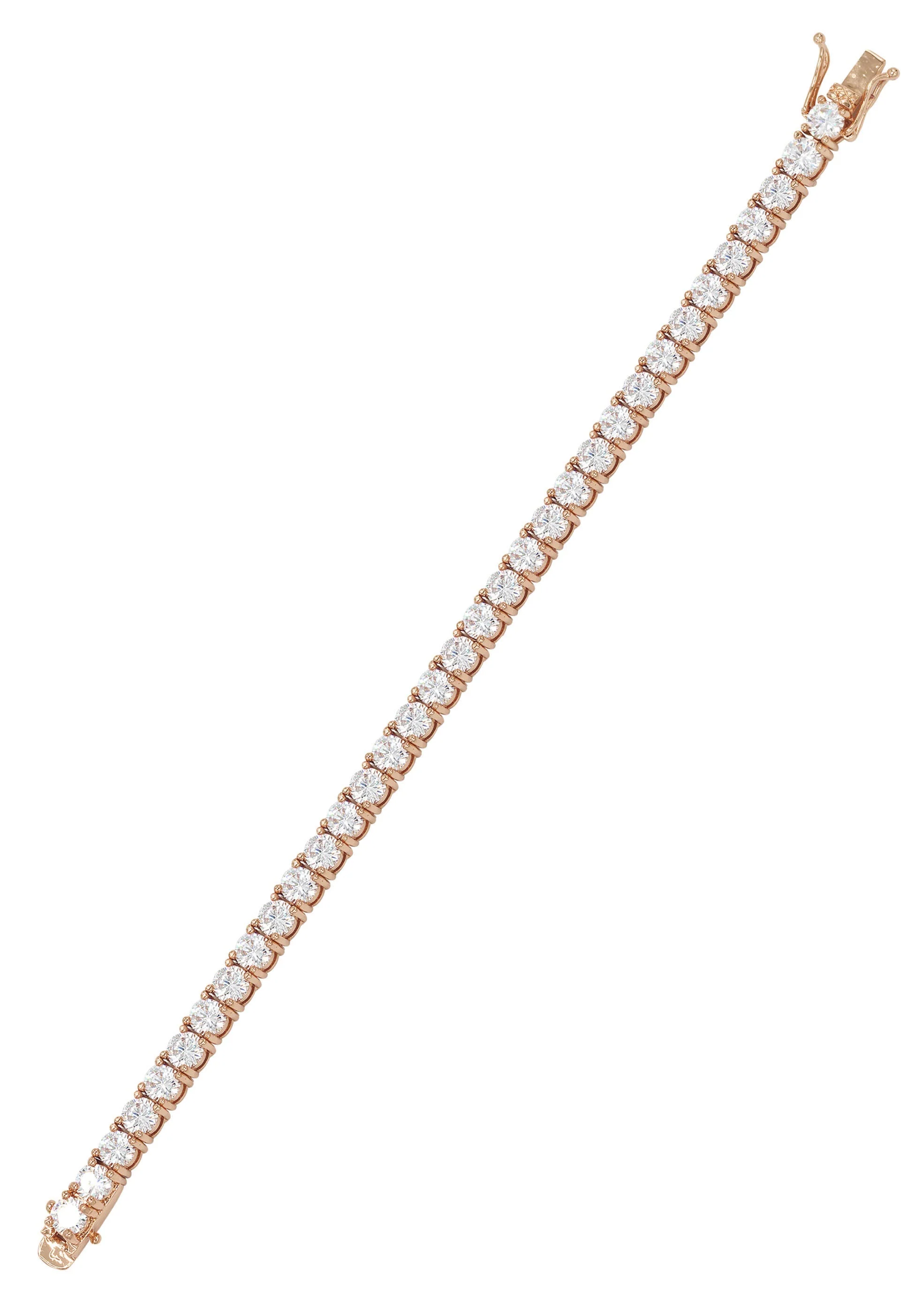 Womens Lab Grown Diamond Tennis Bracelet - 14K Rose Gold - Image 4