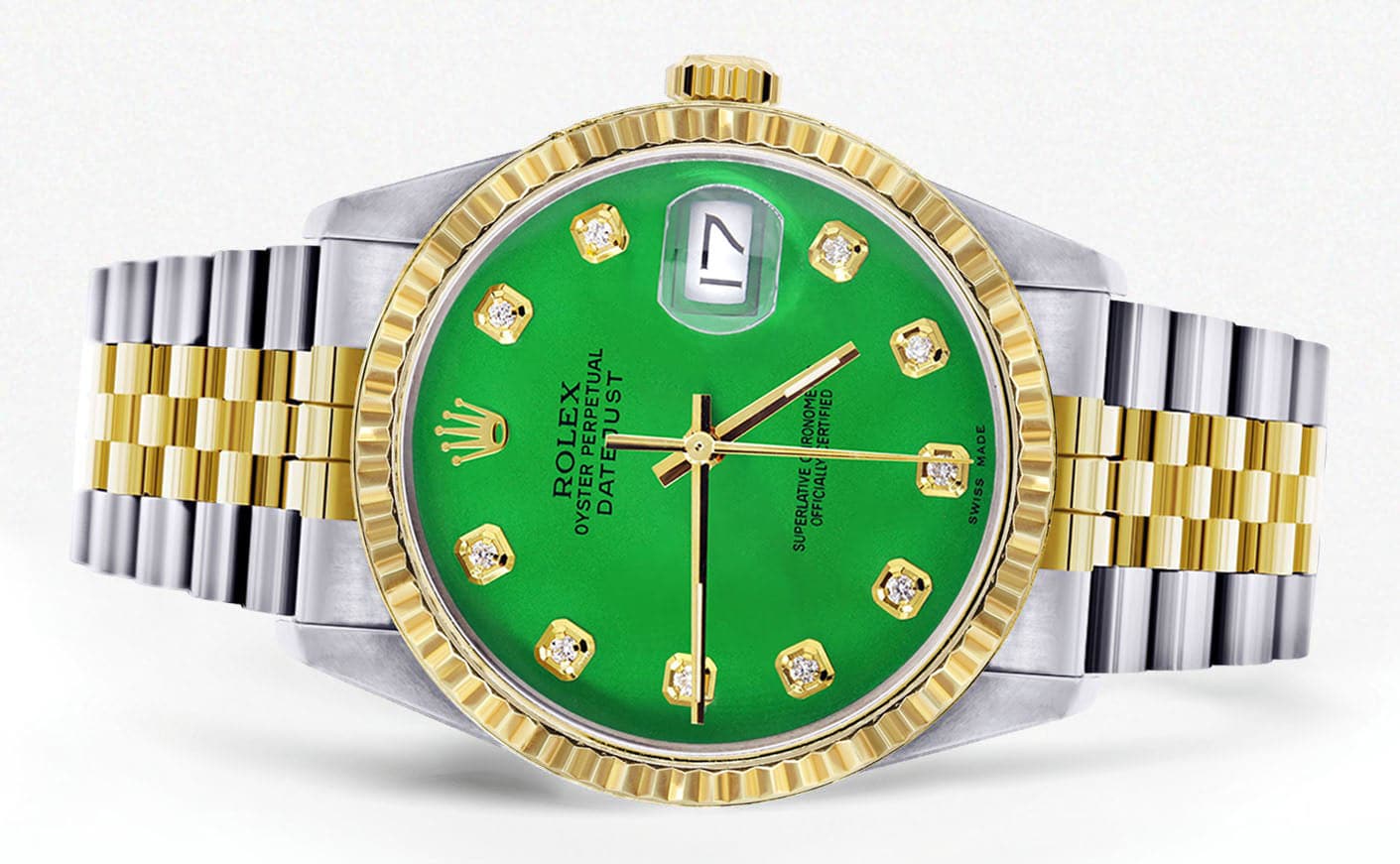 Mens Rolex Datejust Watch 16233 Two Tone | 36Mm | Green Dial | Jubilee Band - Image 2