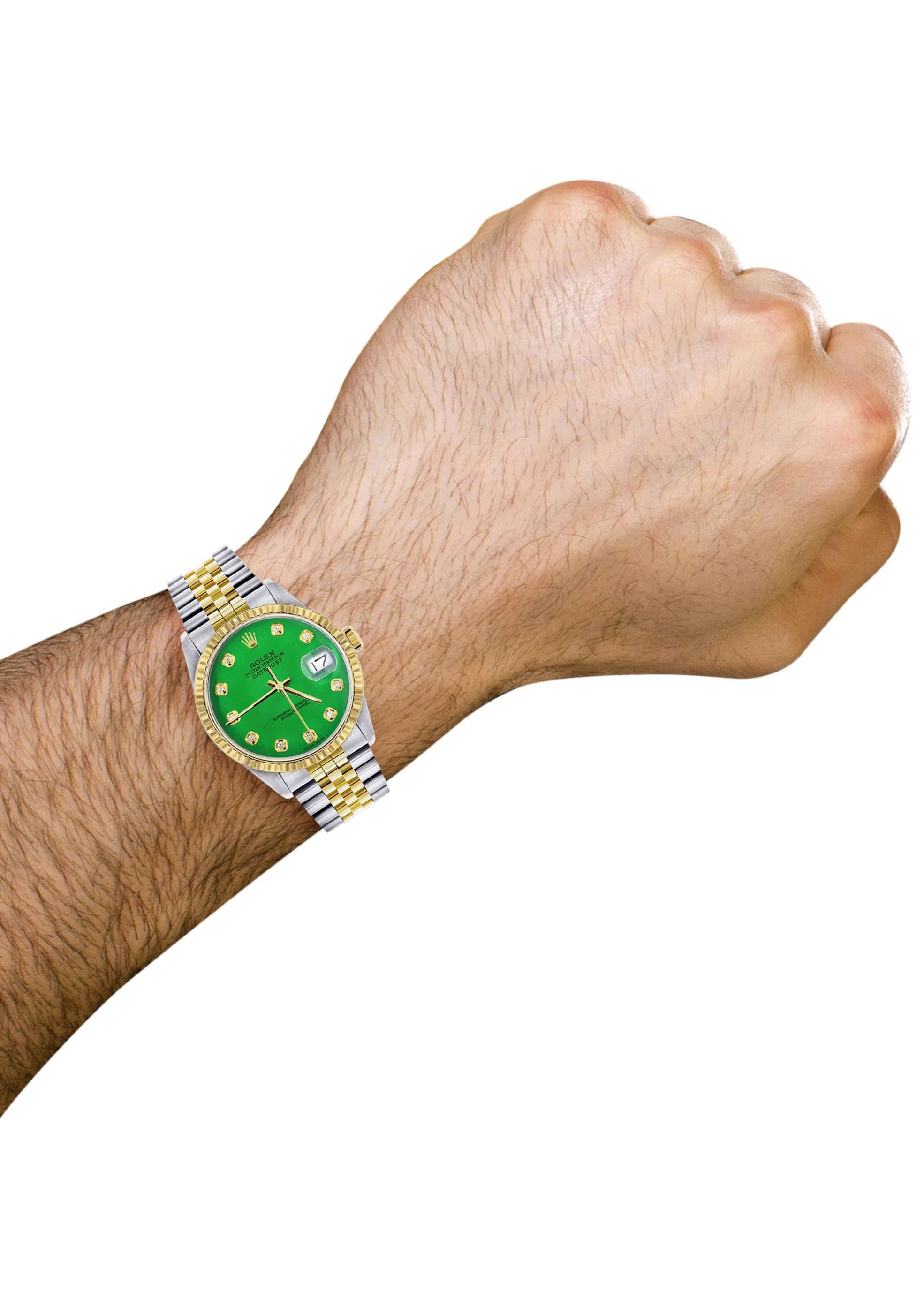 Mens Rolex Datejust Watch 16233 Two Tone | 36Mm | Green Dial | Jubilee Band - Image 3