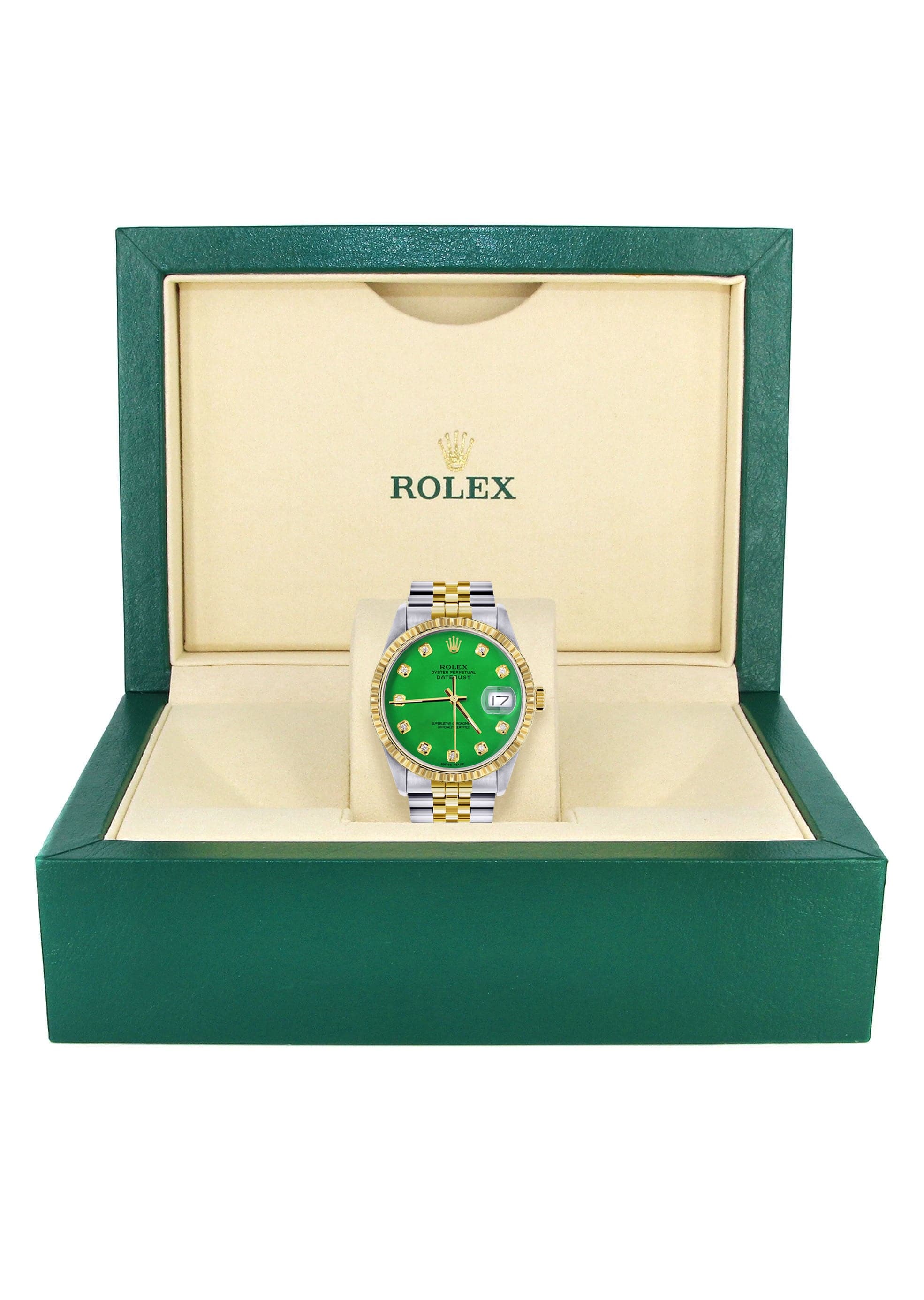 Mens Rolex Datejust Watch 16233 Two Tone | 36Mm | Green Dial | Jubilee Band - Image 6