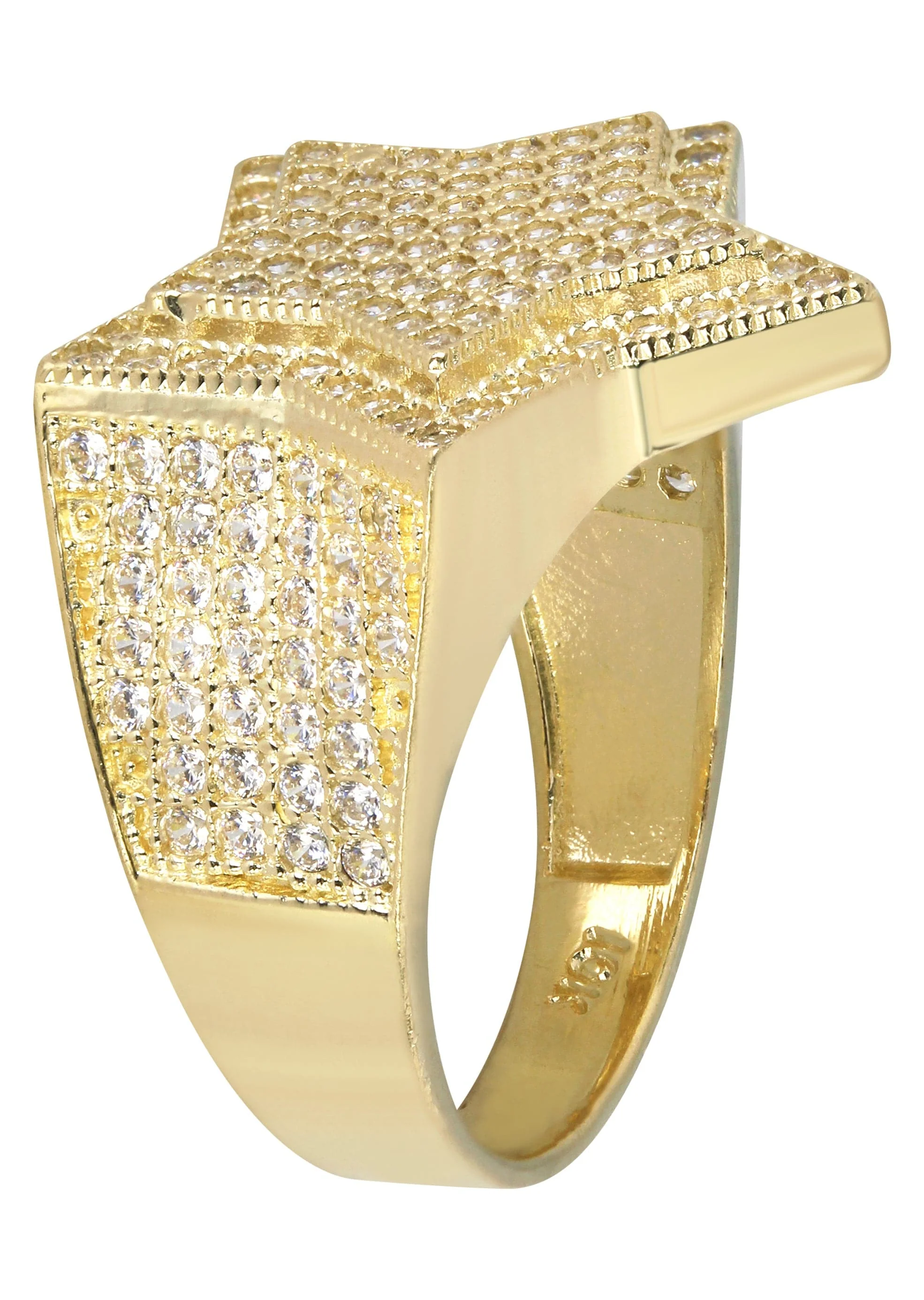 10K Star Gold Ring For Men - Mens Pinky Ring | 6.5 Grams - Image 2