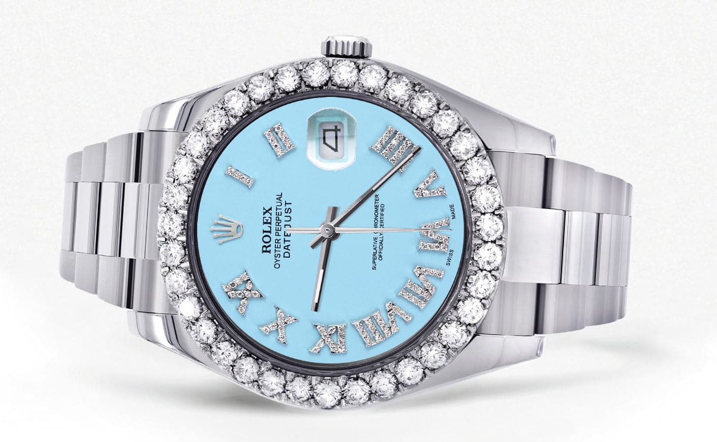 Rolex Datejust II Watch | 41 MM | Light Blue Roman Dial | Oyster Band - Image 2