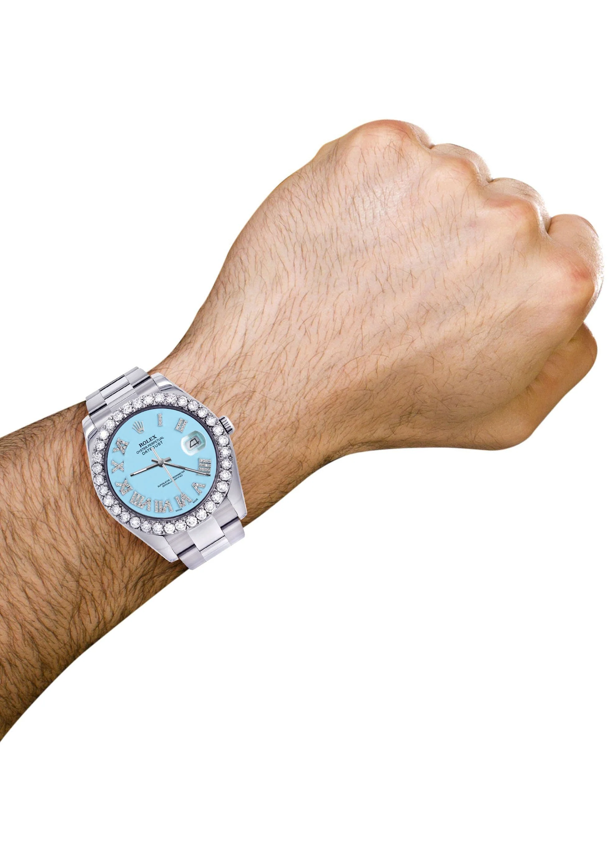 Rolex Datejust II Watch | 41 MM | Light Blue Roman Dial | Oyster Band - Image 3