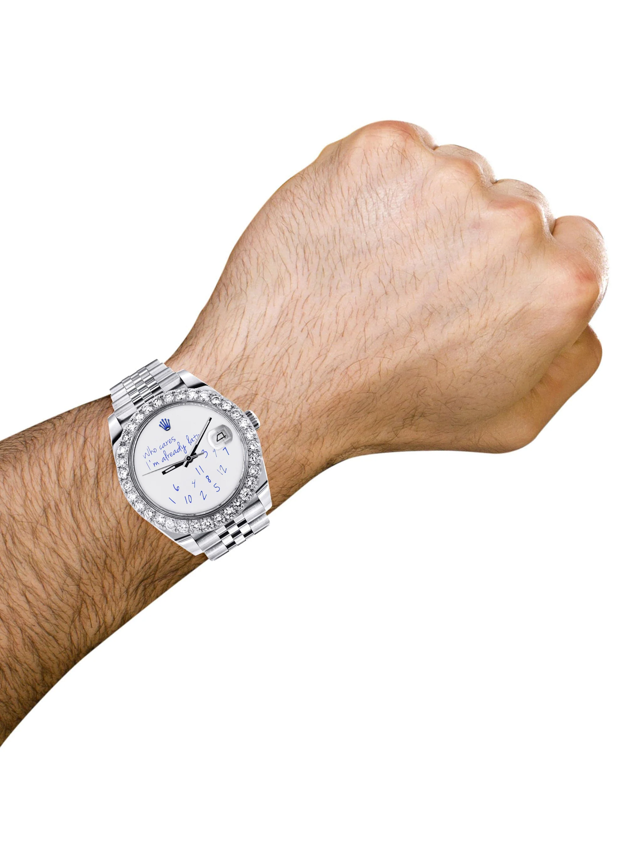 Rolex Datejust 41 Watch | 41 MM | "Who Cares I'm Already Late" Custom Dial | Jubilee Band - Image 5