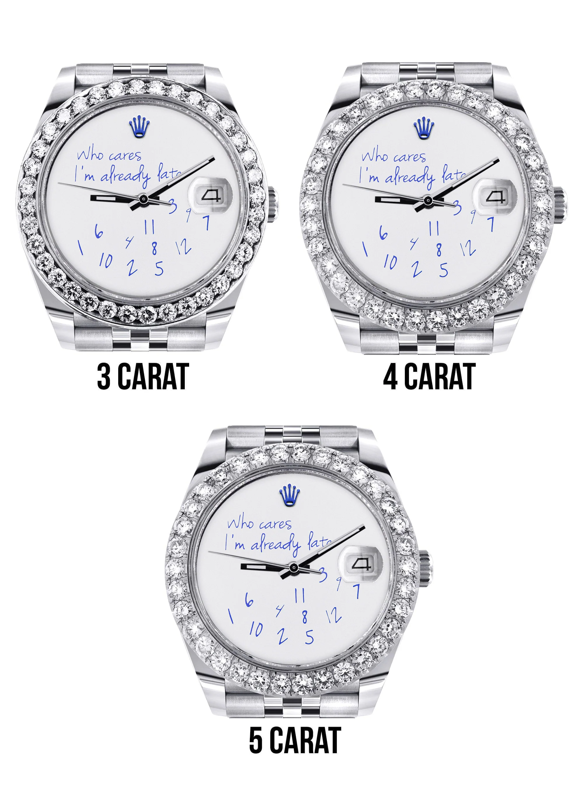 Rolex Datejust 41 Watch | 41 MM | "Who Cares I'm Already Late" Custom Dial | Jubilee Band - Image 6