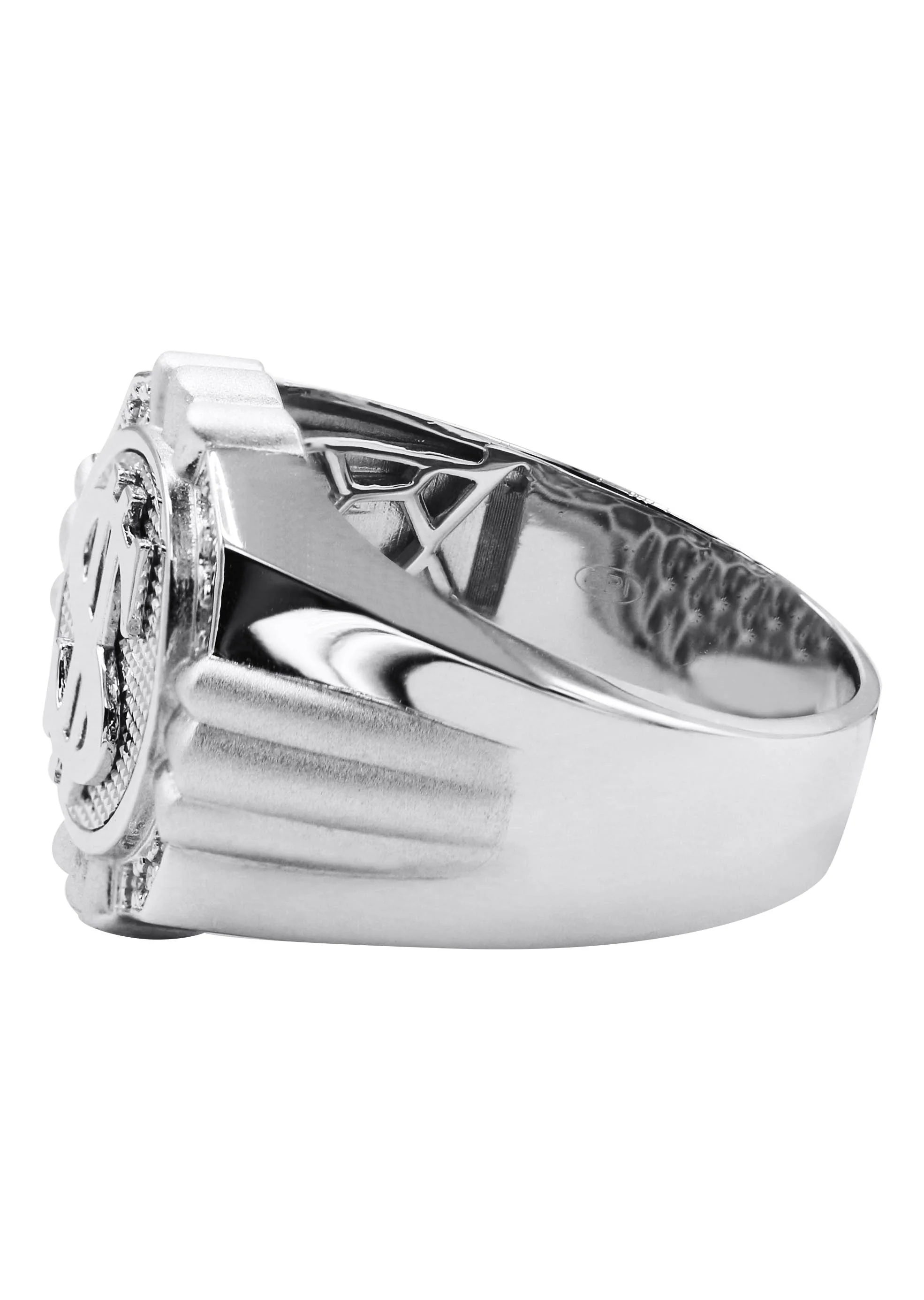 Mens Silver Dollar Sign Signet Ring | Appx 9.3 Grams - Image 2