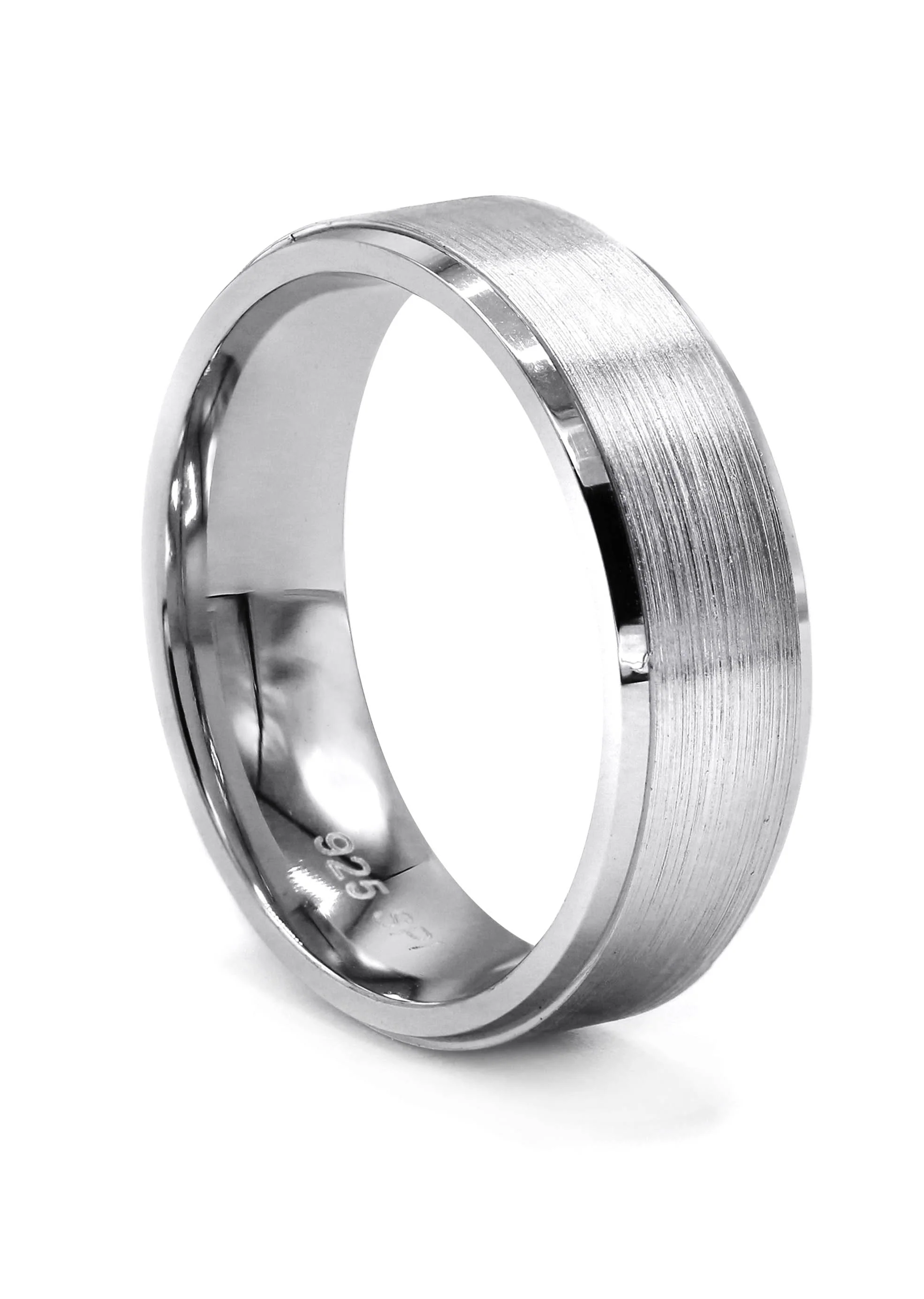 Mens Silver Plain Tungsten Style Ring | Appx 9.4 Grams - Image 3